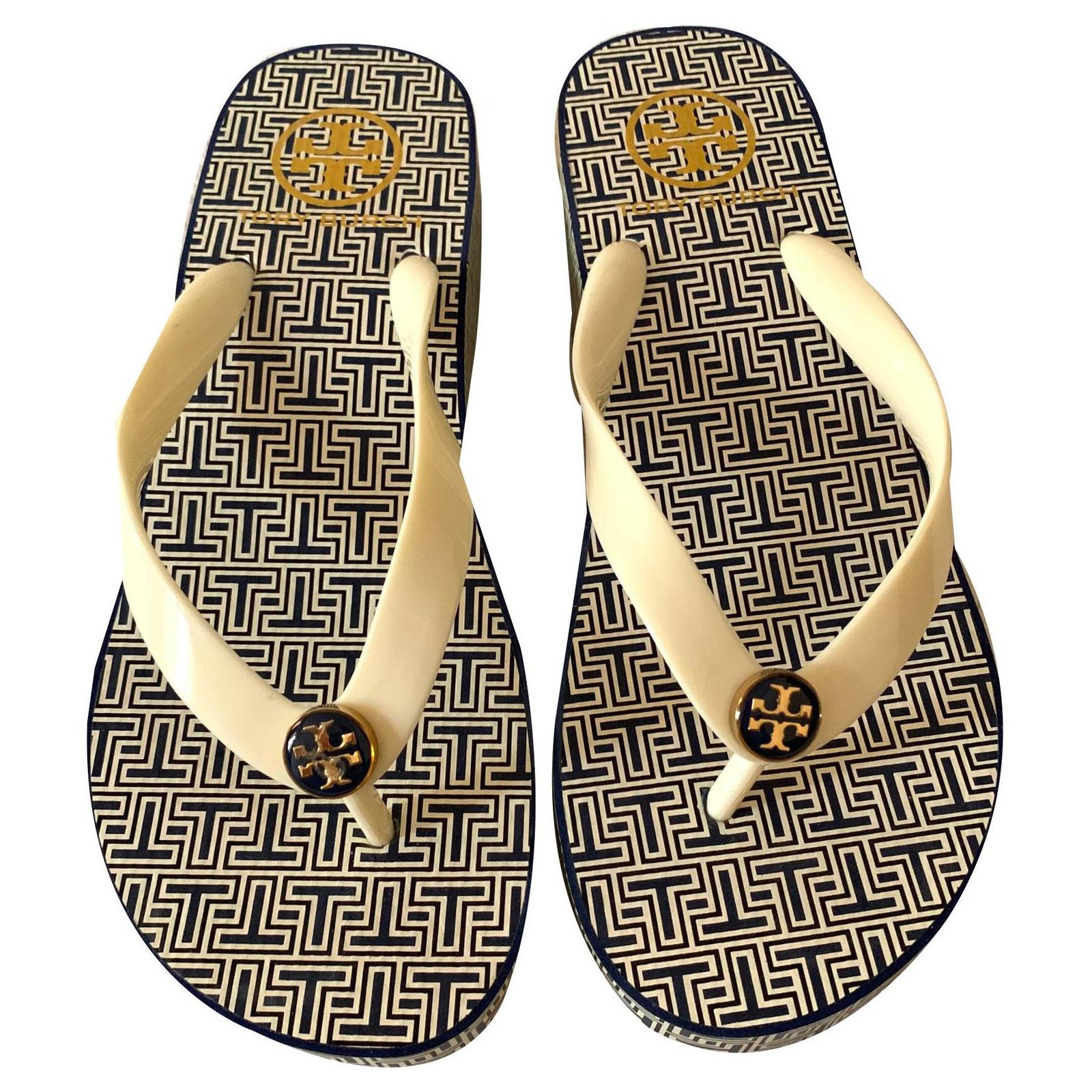 Tory Burch Printed wedge flip flop Multiple colors Synthetic  -  Joli Closet