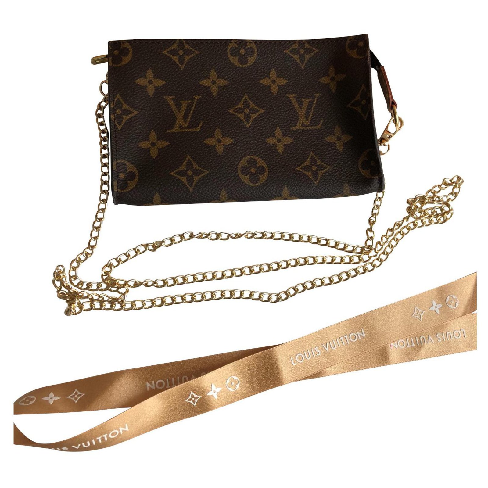 Louis Vuitton Clutch bags Brown Cloth ref.136613 - Joli Closet
