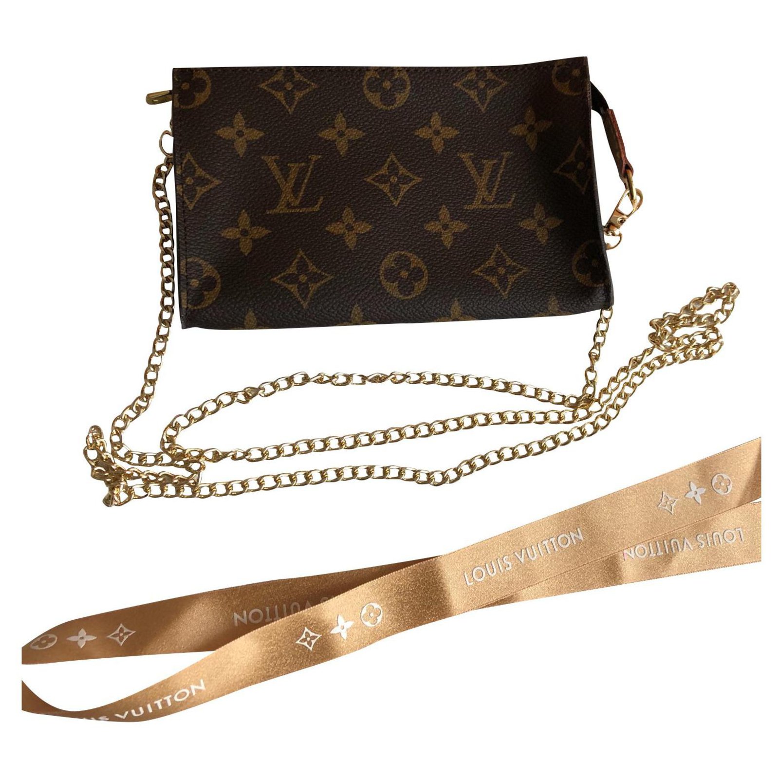Garderobe roterende Stipendium Louis Vuitton Clutch bags Brown Cloth ref.136614 - Joli Closet