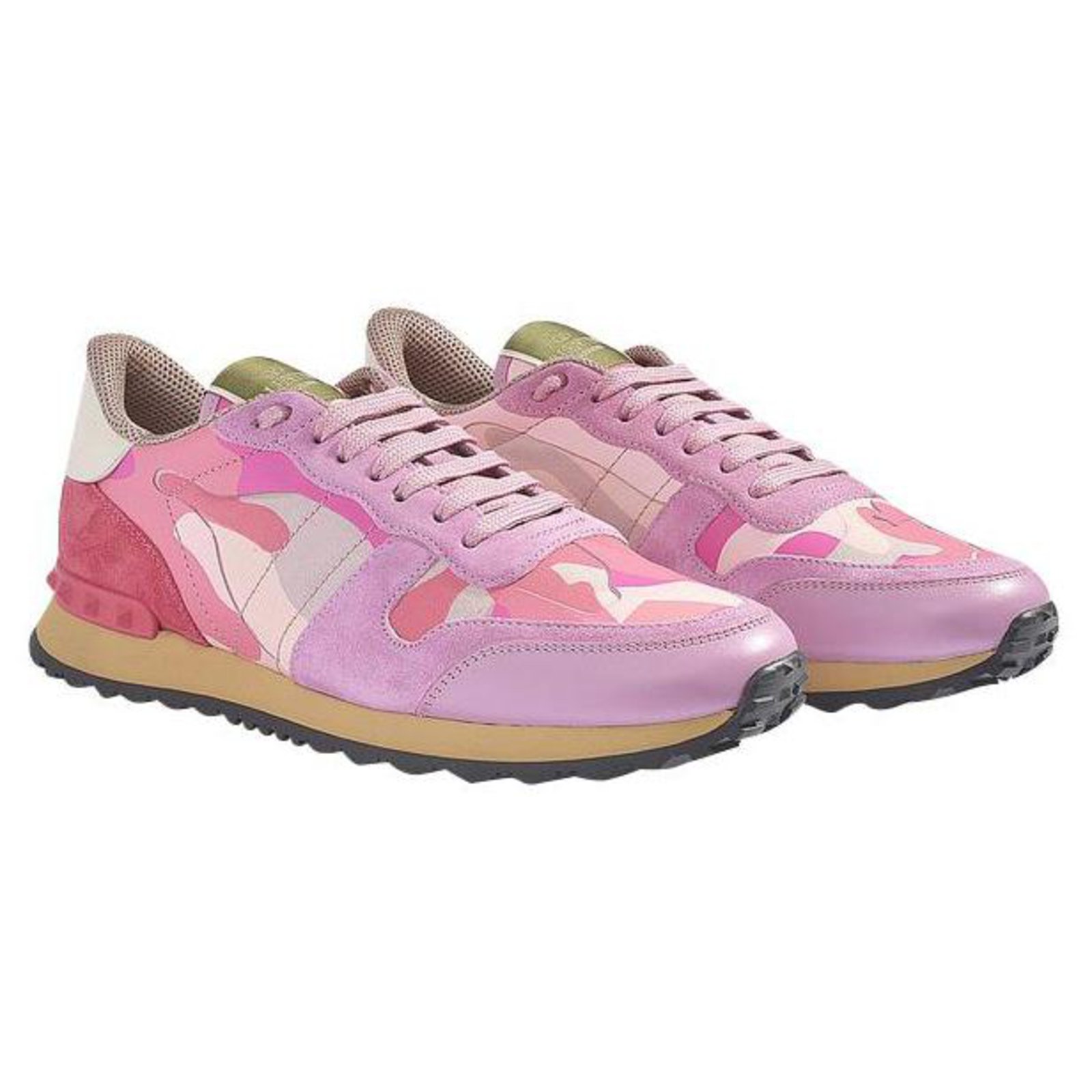 valentino pink camo sneakers