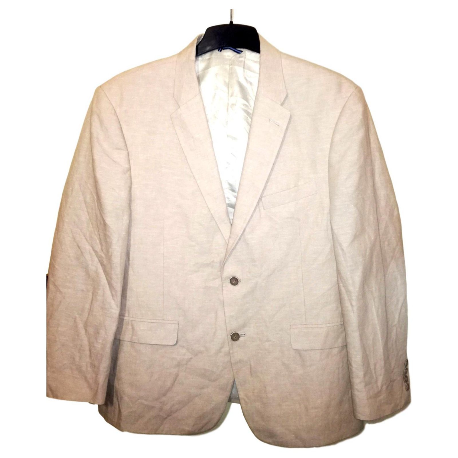TOMMY Linen & Cotton beige summer jacket & Silk Tie ref.137086 - Joli Closet