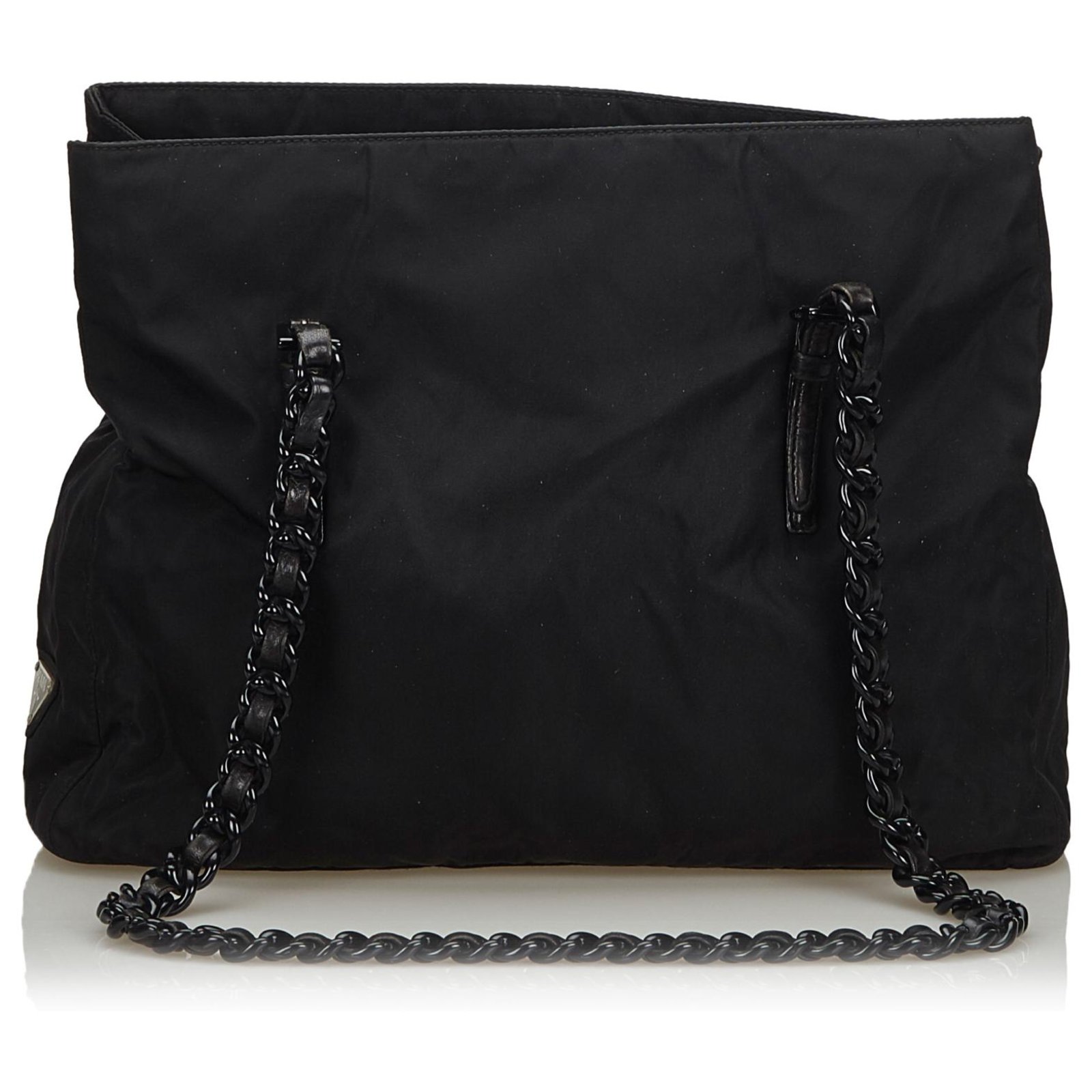 Prada Sac Cabas En Nylon Noir Tissu Ref137183 Joli Closet 