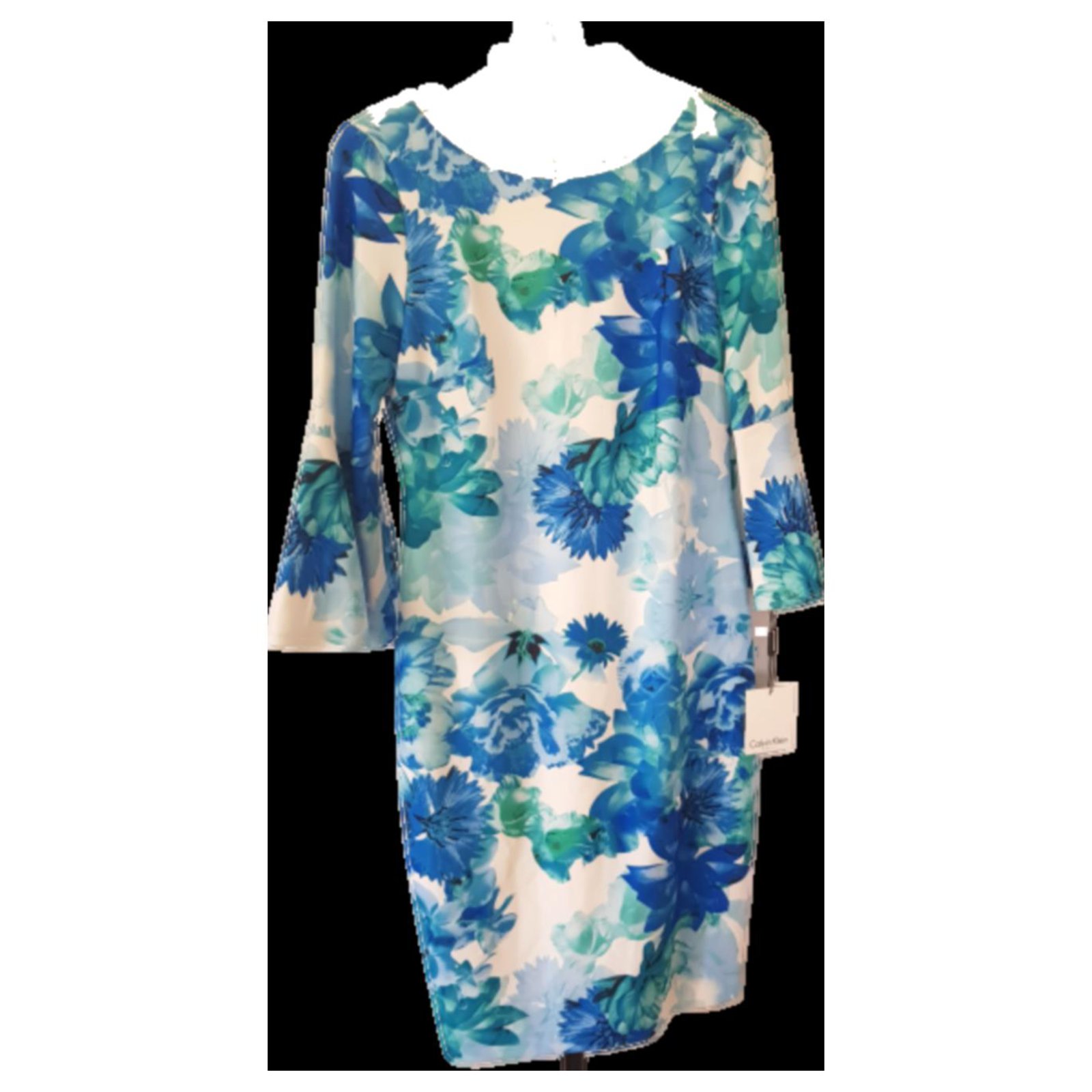 calvin klein blue floral dress