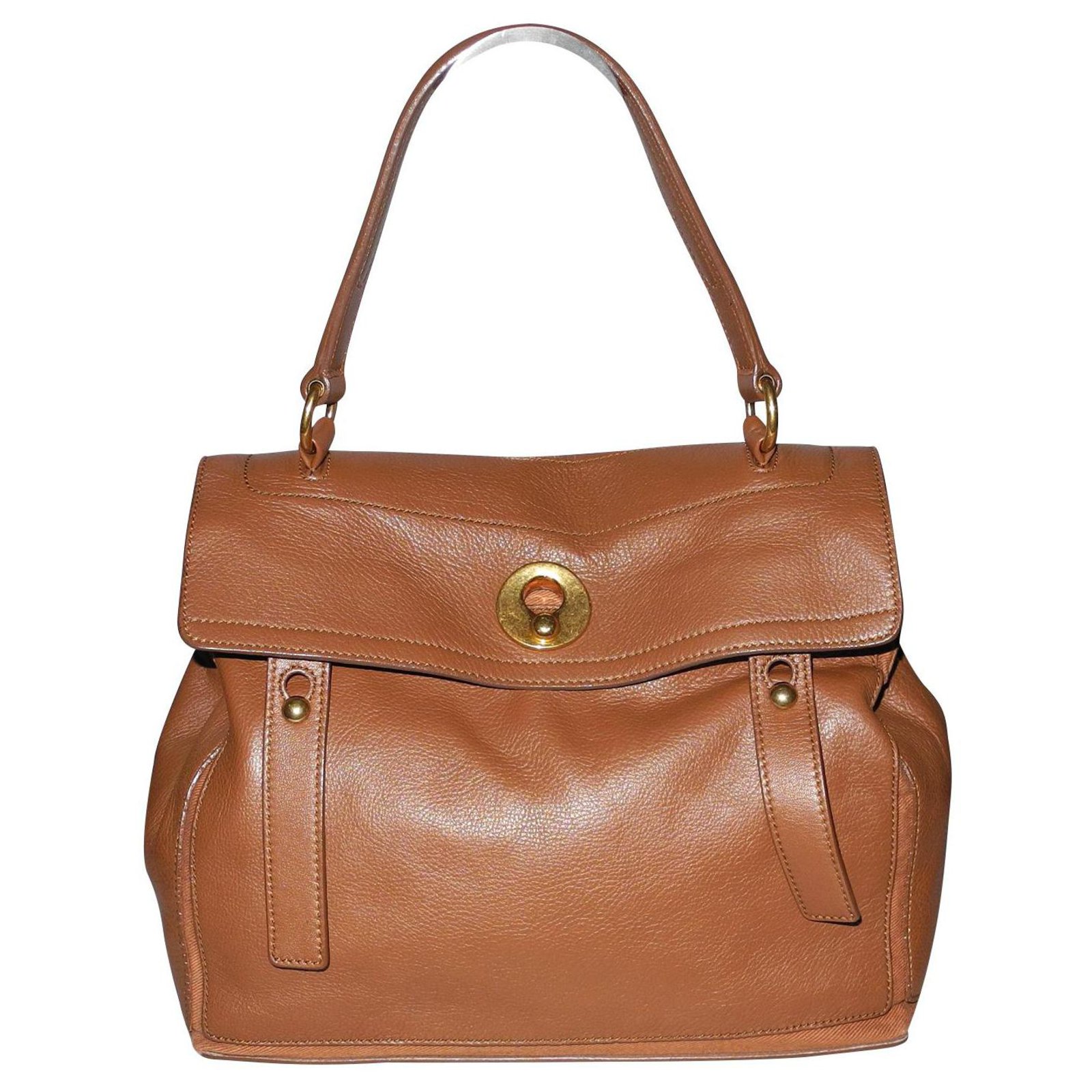 Yves Saint Laurent Muse Two camel Brown Leather Cloth ref.137250