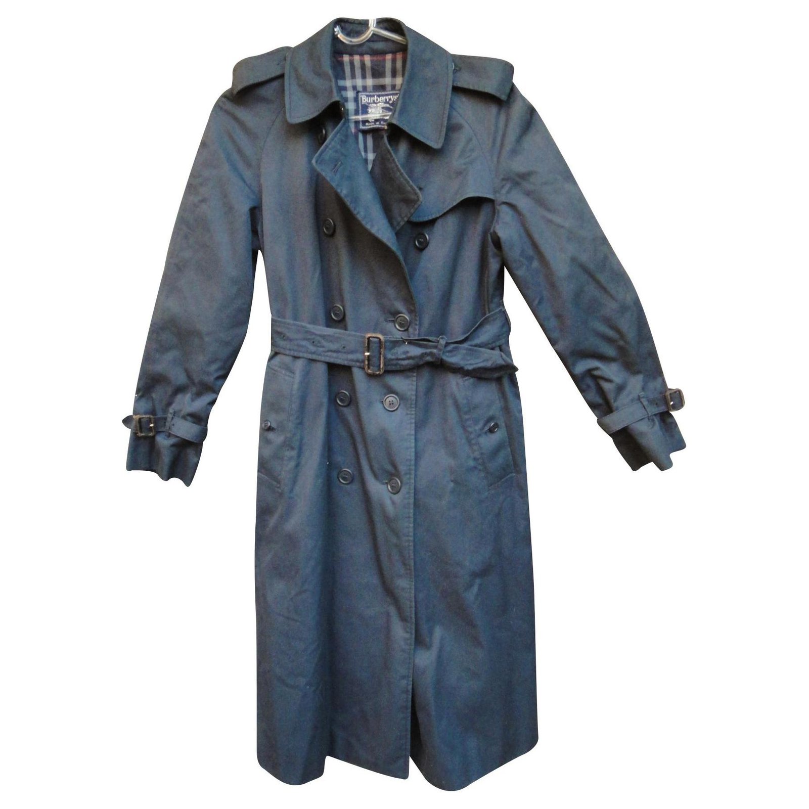 Vintage Burberry Trench Color Navy Blue Cotton Polyester ref.137259 ...