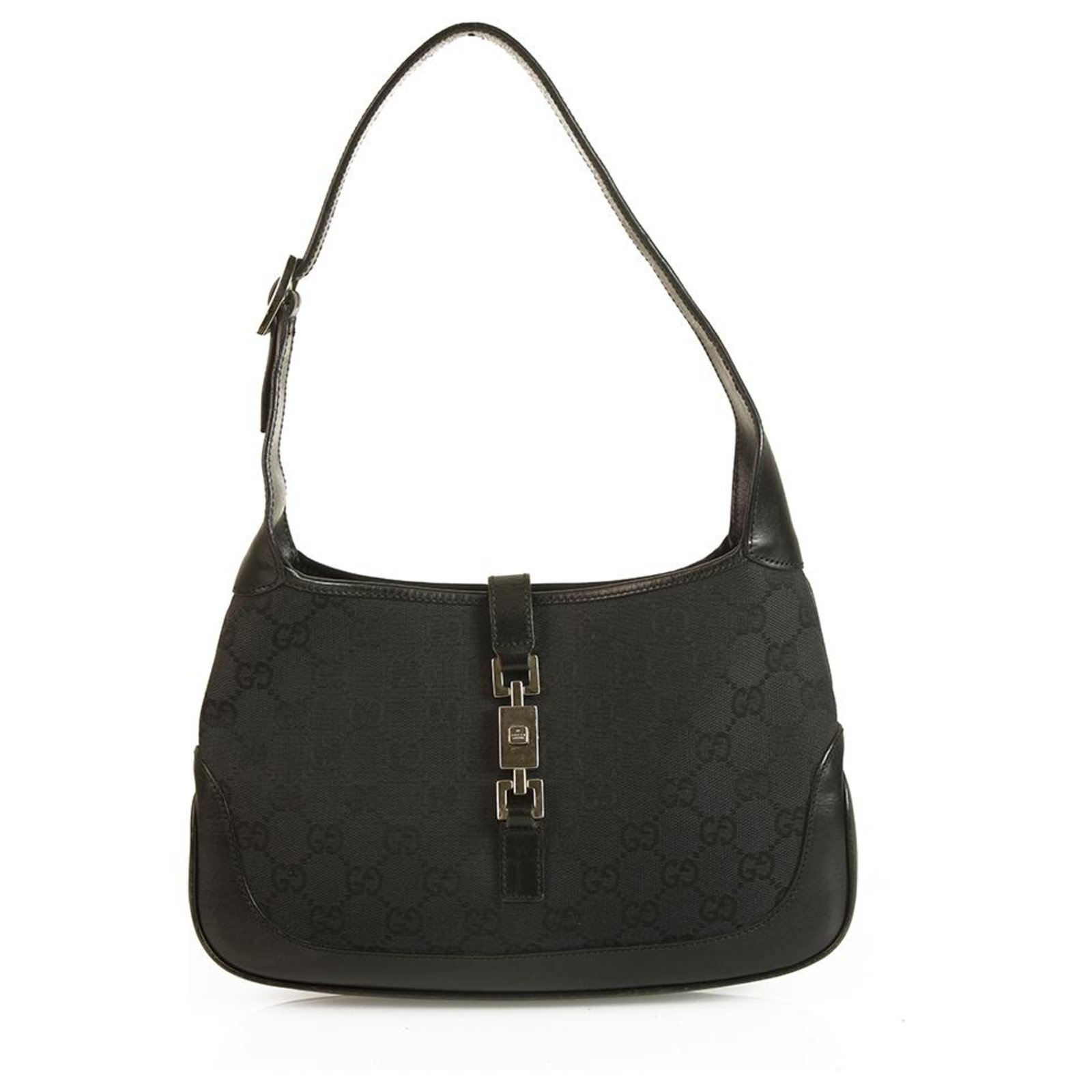 Gucci Black GG Fabric Jackie O Mini Shoulder Bag - Yoogi's Closet