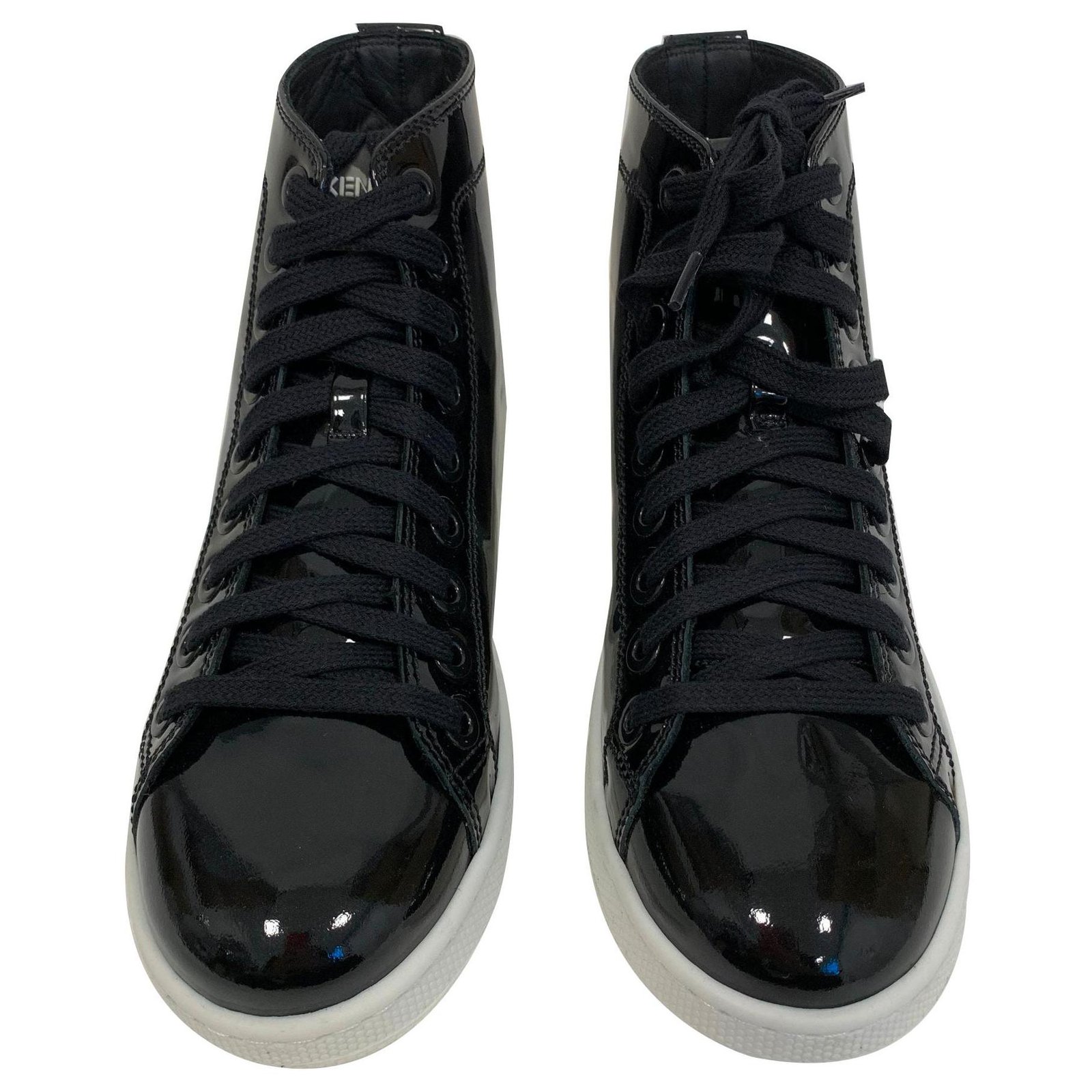 black patent tennis shoes