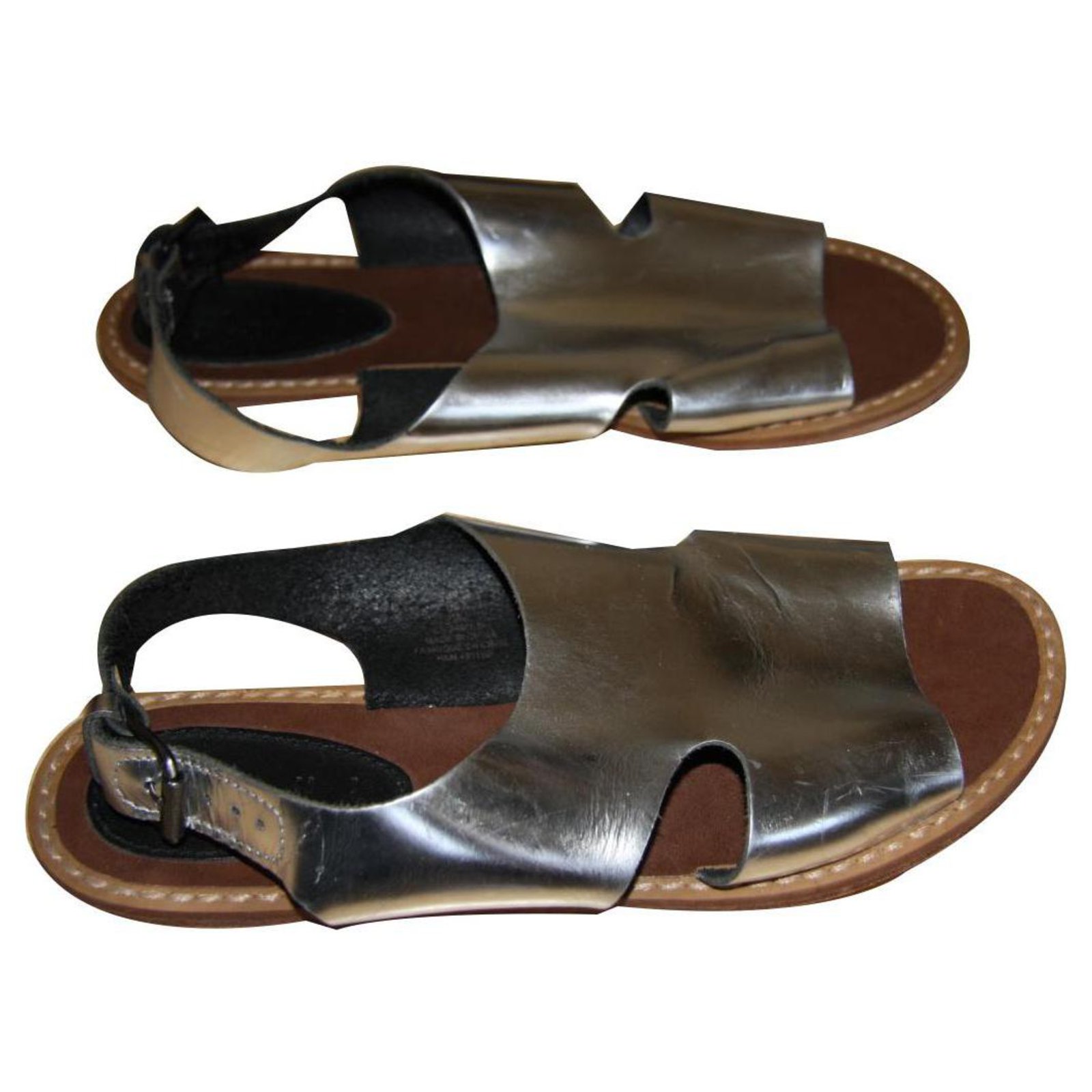 Marni For H&M Sandals Silvery Leather ref.137617 - Joli Closet
