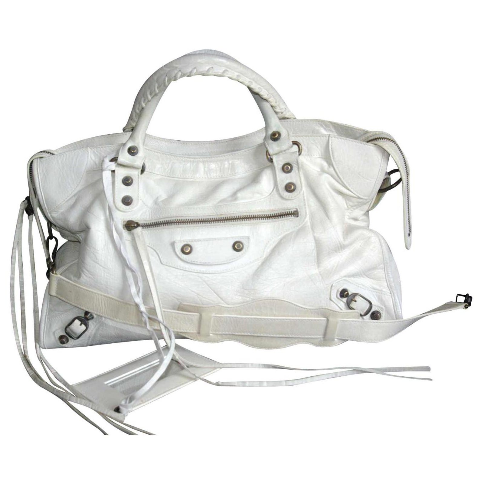 Balenciaga First White Leather ref.137663 - Joli