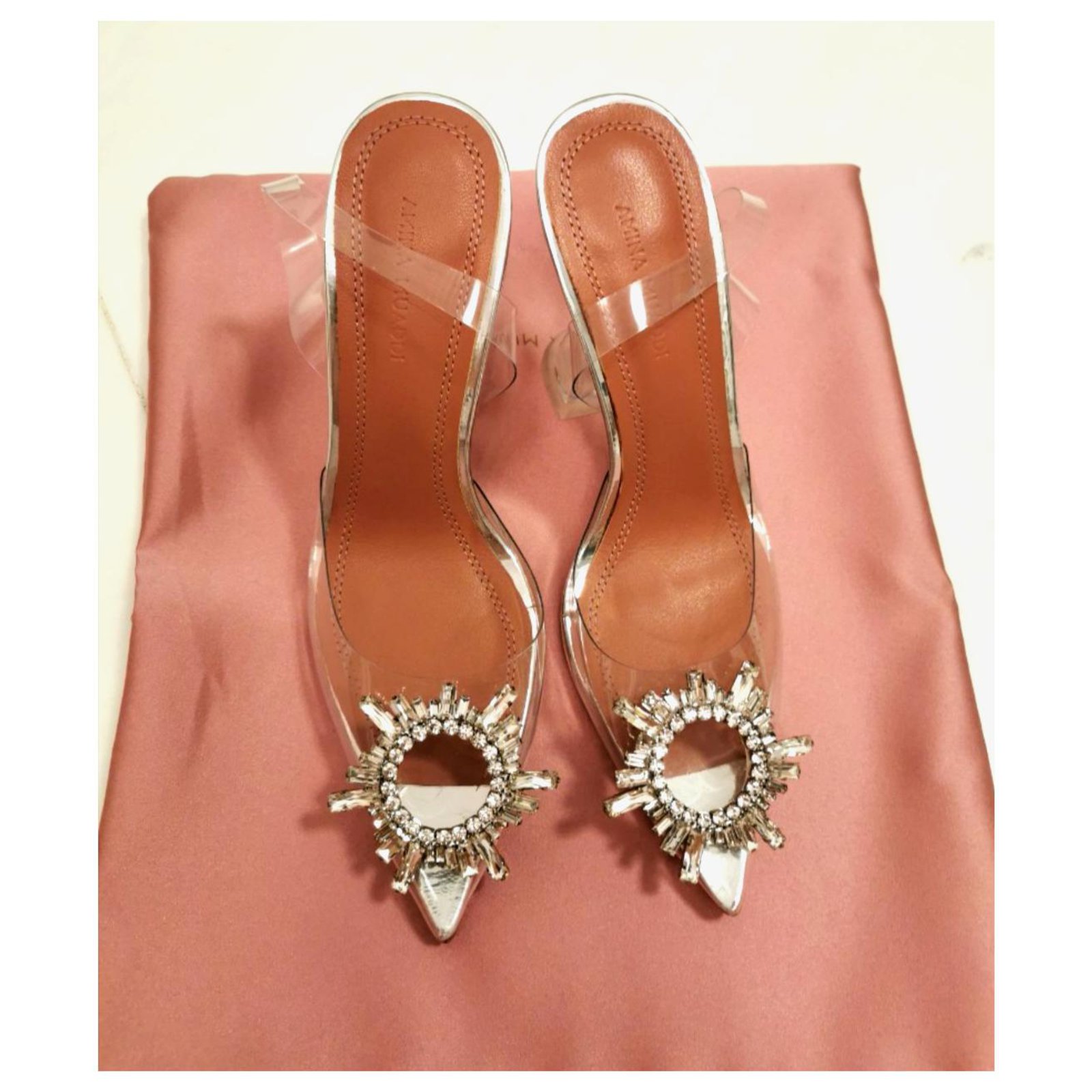 Amina Muaddi crystal slingback heels EU36 Plastic ref.137822 - Joli Closet