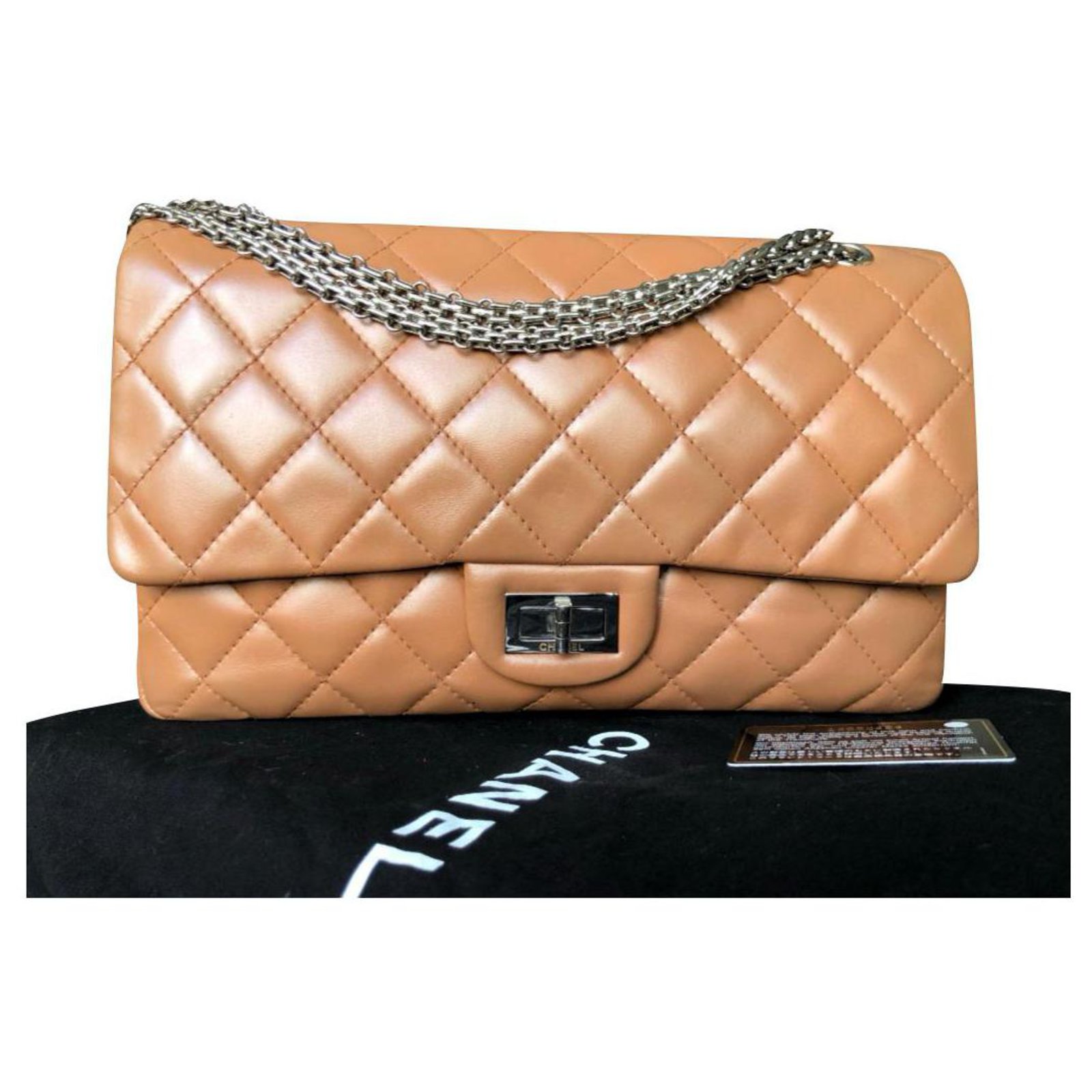 2.55 Chanel Reissue Jumbo bag 227 Beige Leather ref.137862 - Joli Closet