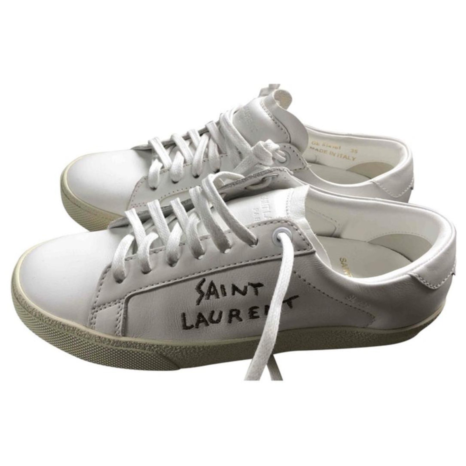 saint laurent white leather sneakers