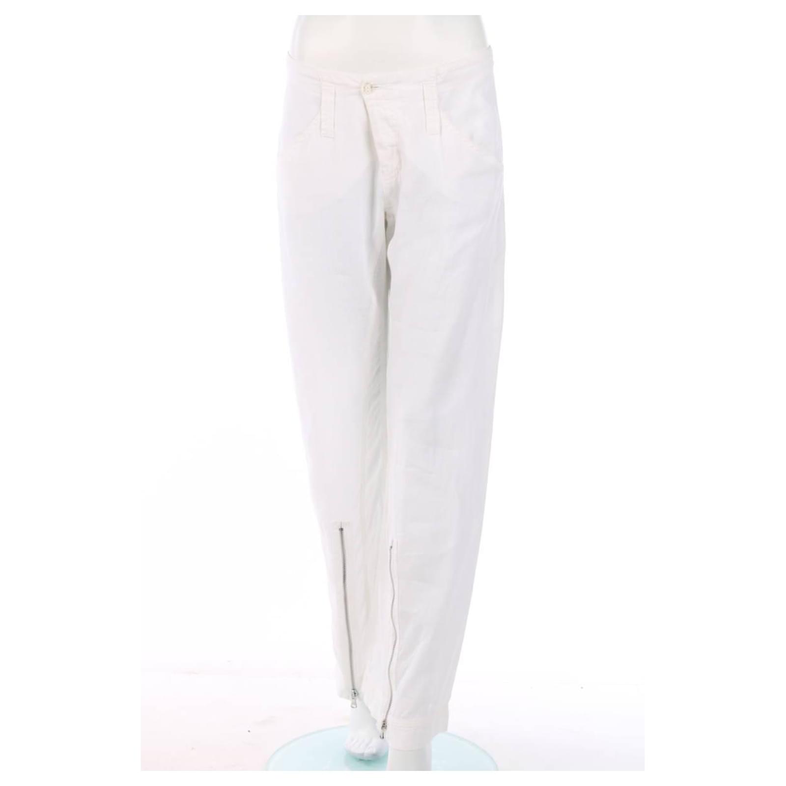 armani pants white
