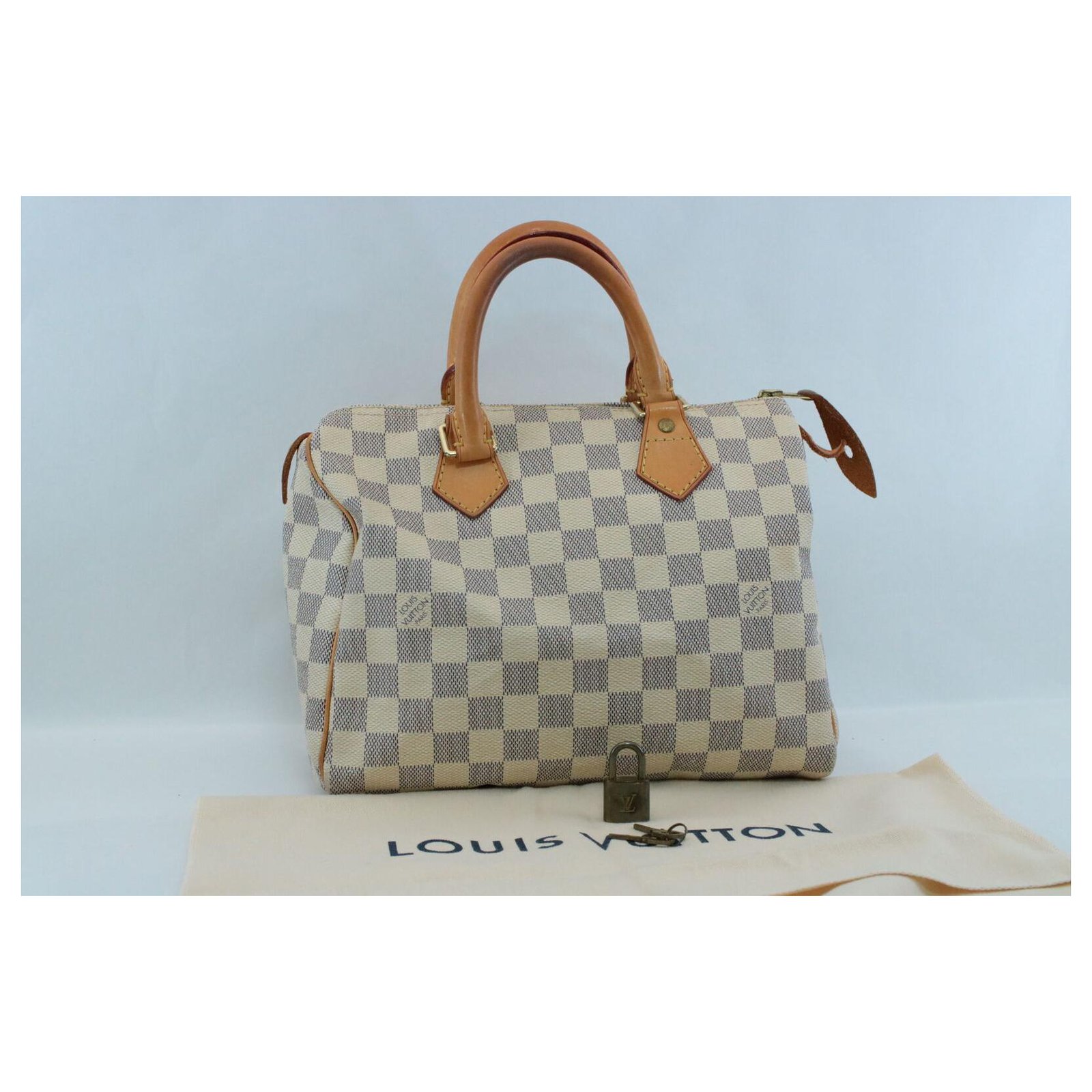 Louis Vuitton Speedy 25 White Cloth ref.138476 - Joli Closet