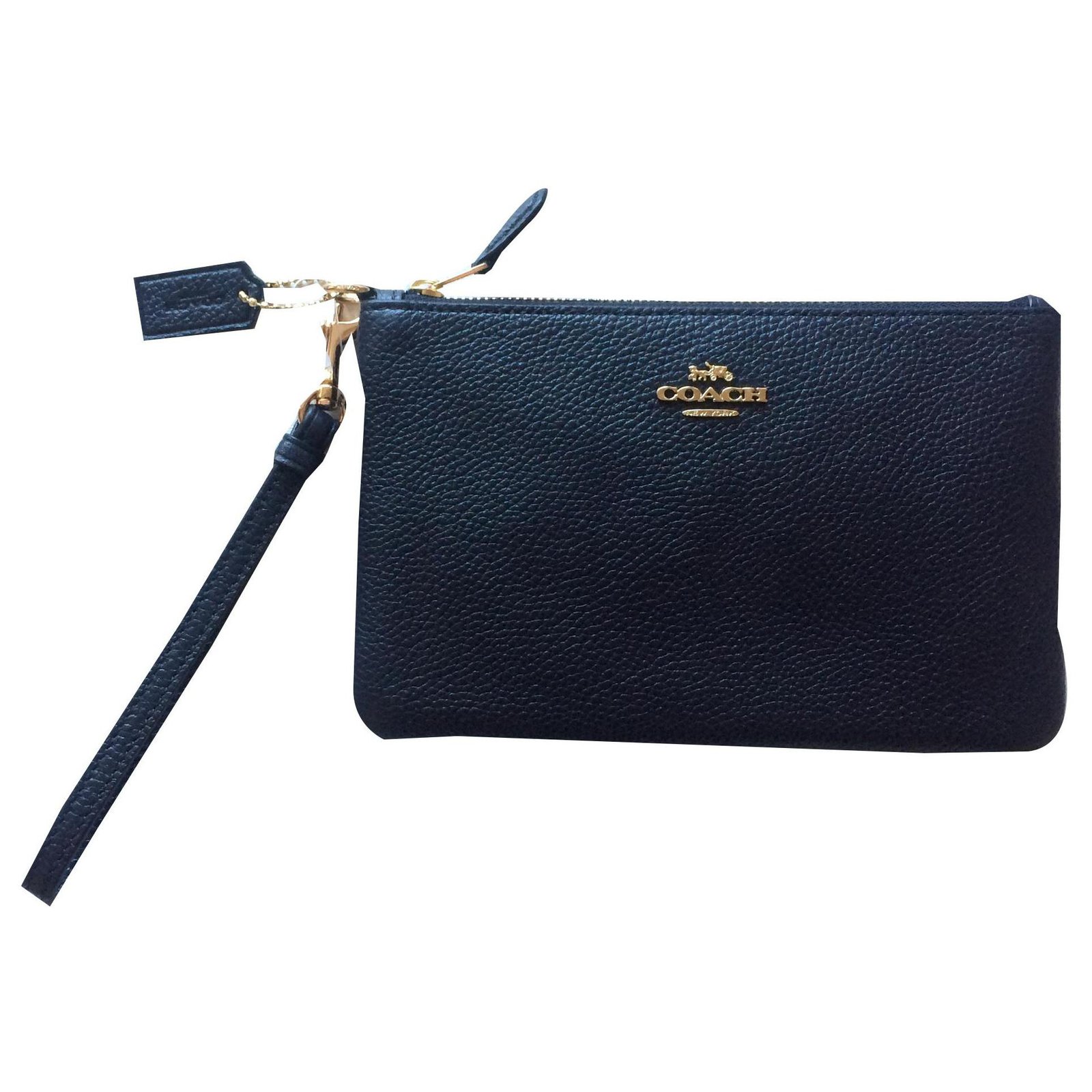 Cobalt Blue Leather wristlet wallet clutch – pinkcharmsdesigns