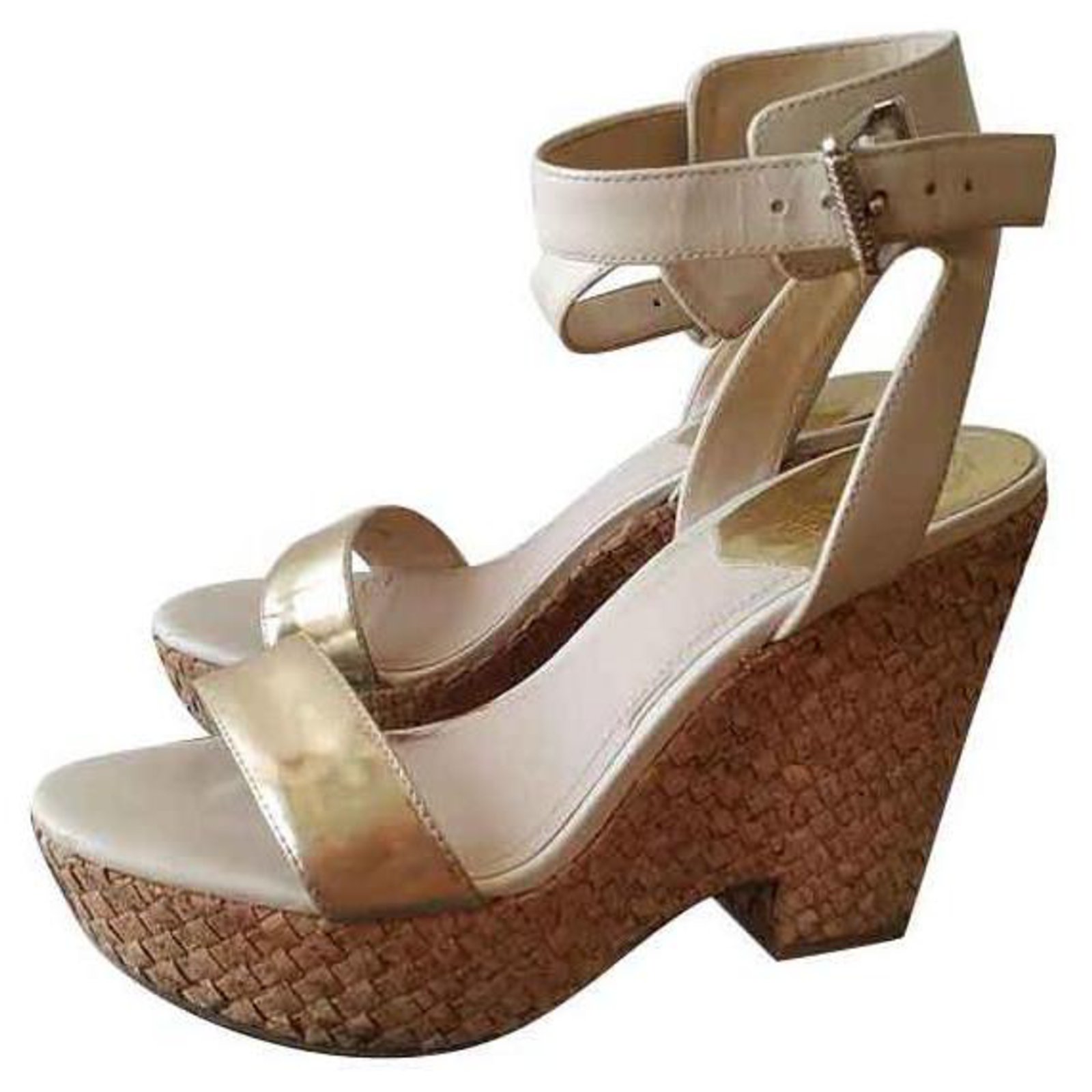 vince camuto silver wedges