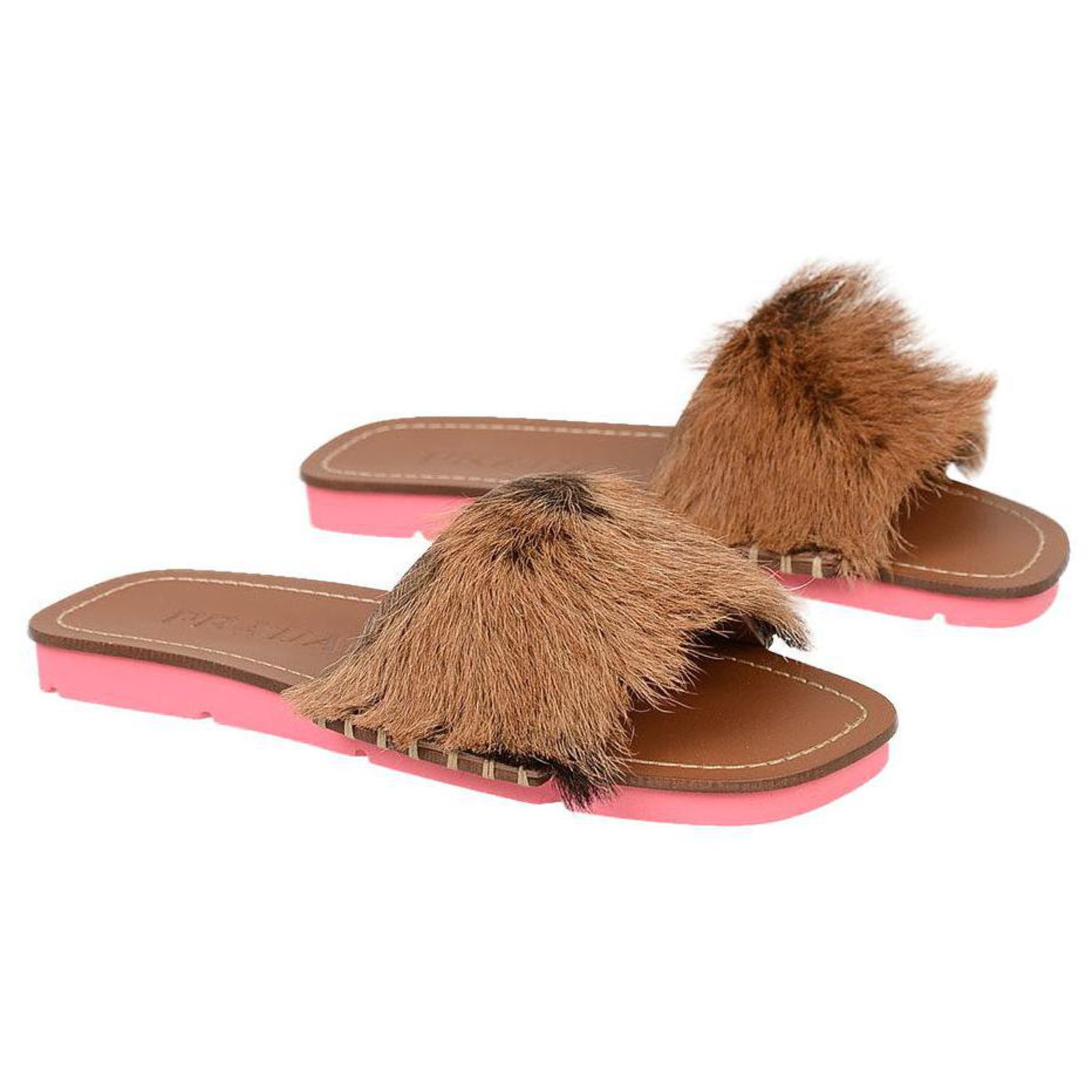 prada fur slippers