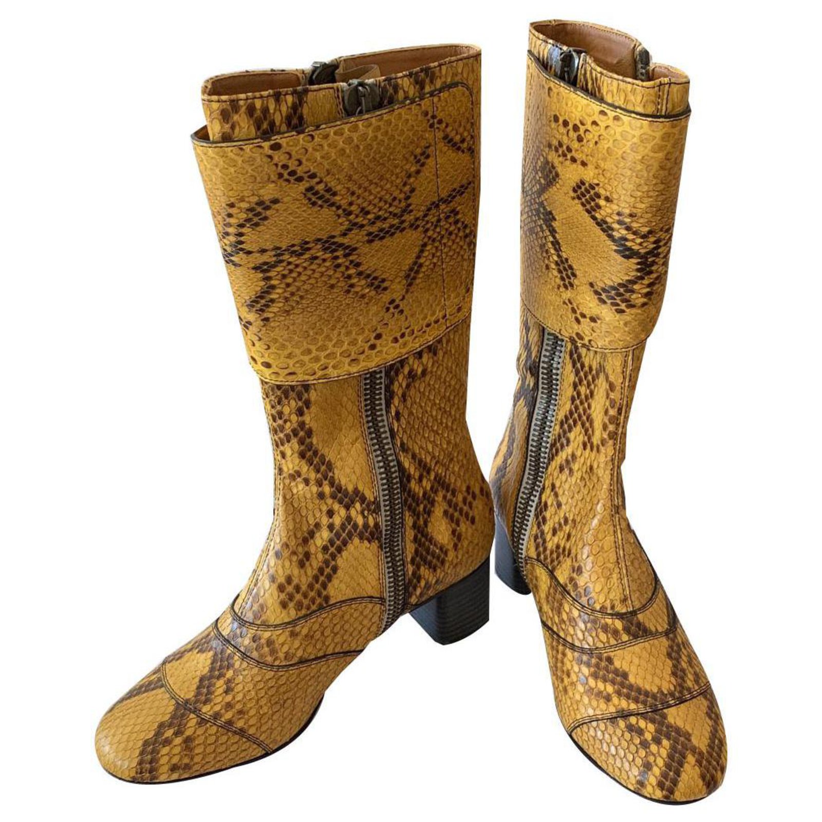 chloe python boots