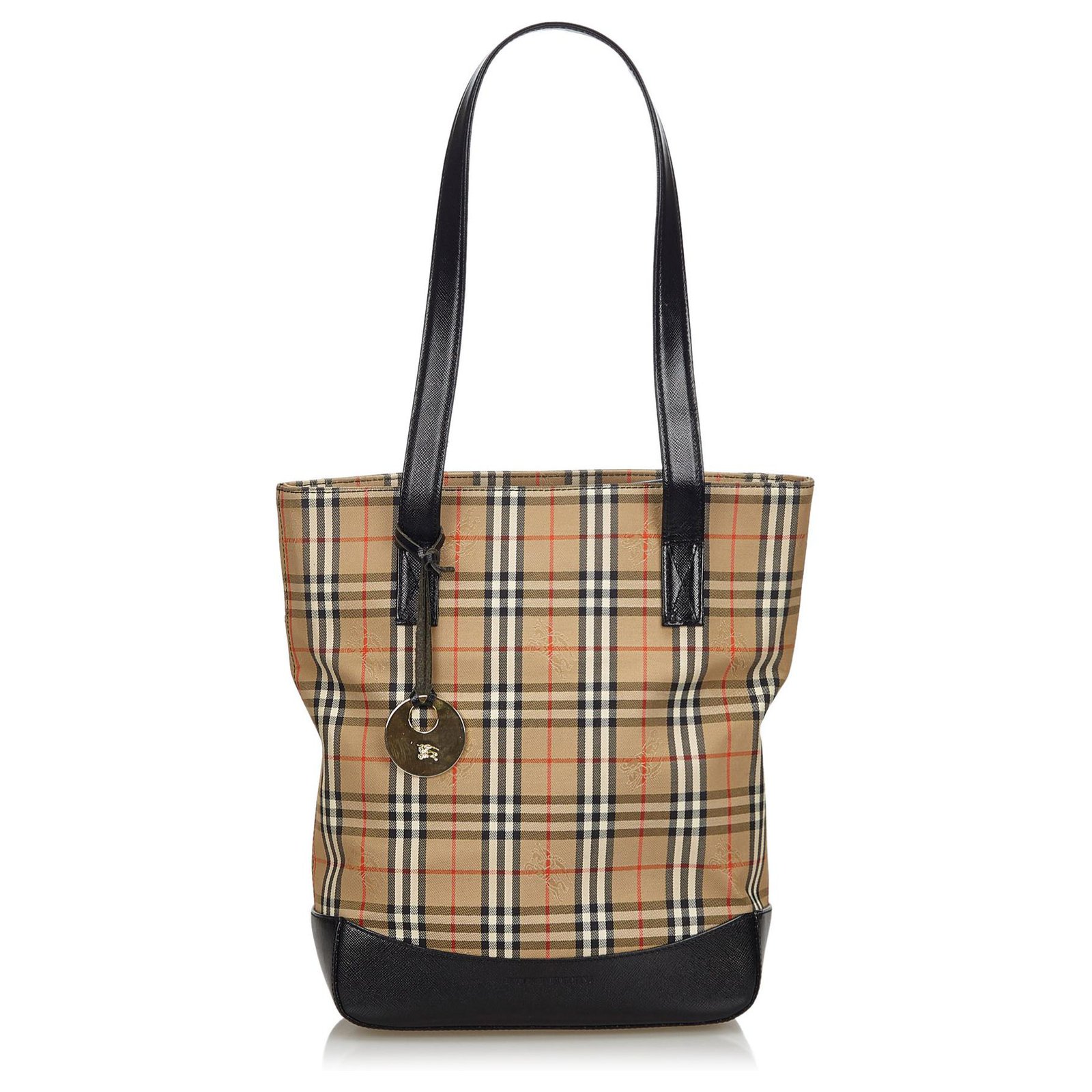 Checked Canvas Tote Bag in Brown - Burberry