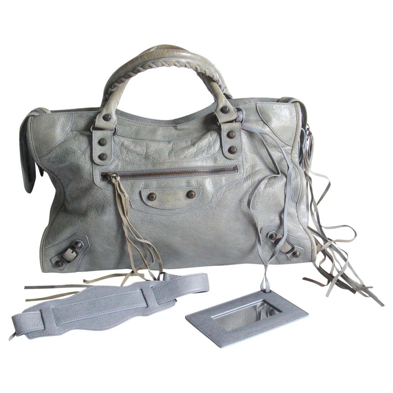 Balenciaga City Motorcycle Bag Grey  Guaranteed Authenticity  Just  Gorgeous Studio  Authentic Bags Only