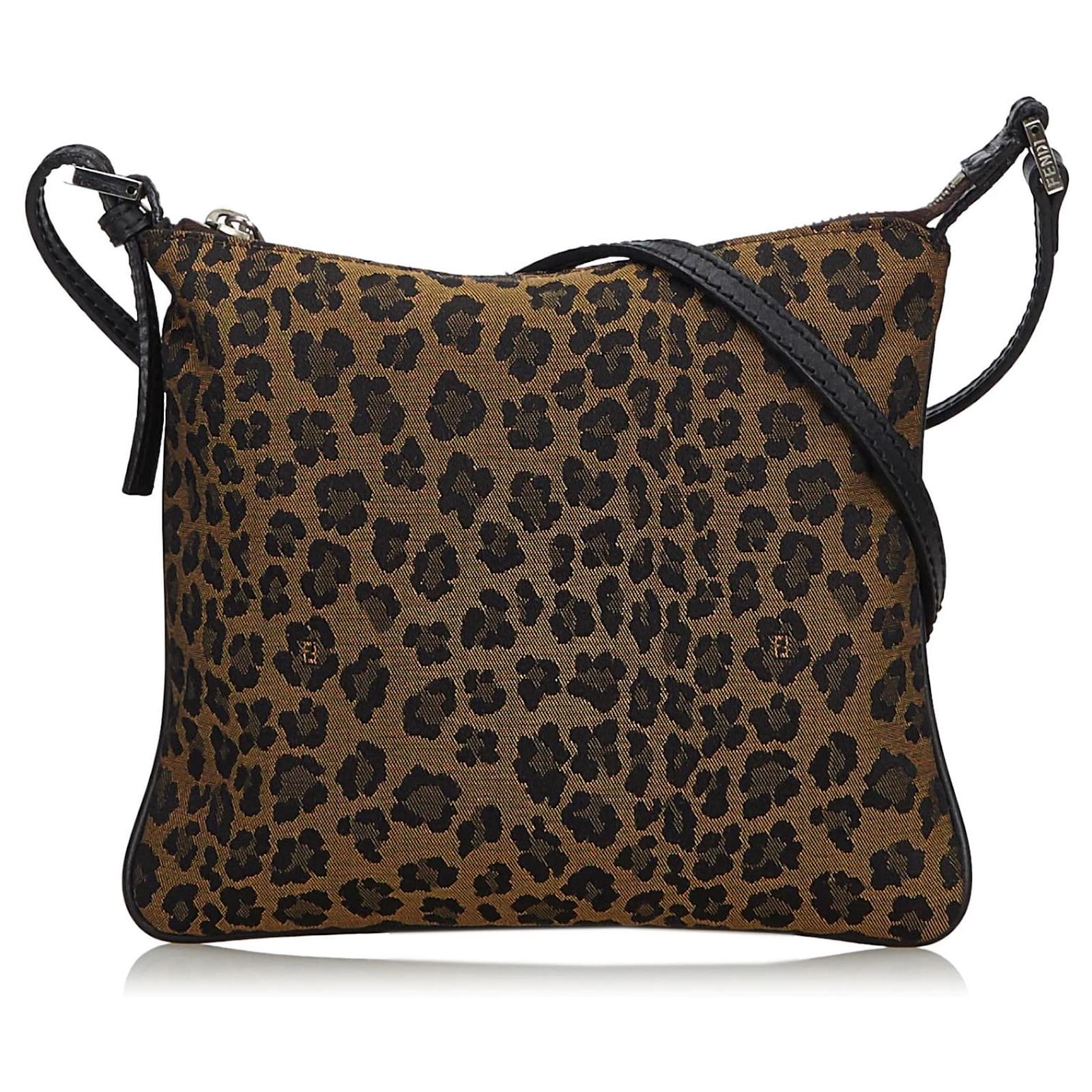 Brown animal print crossbody bag Clearance