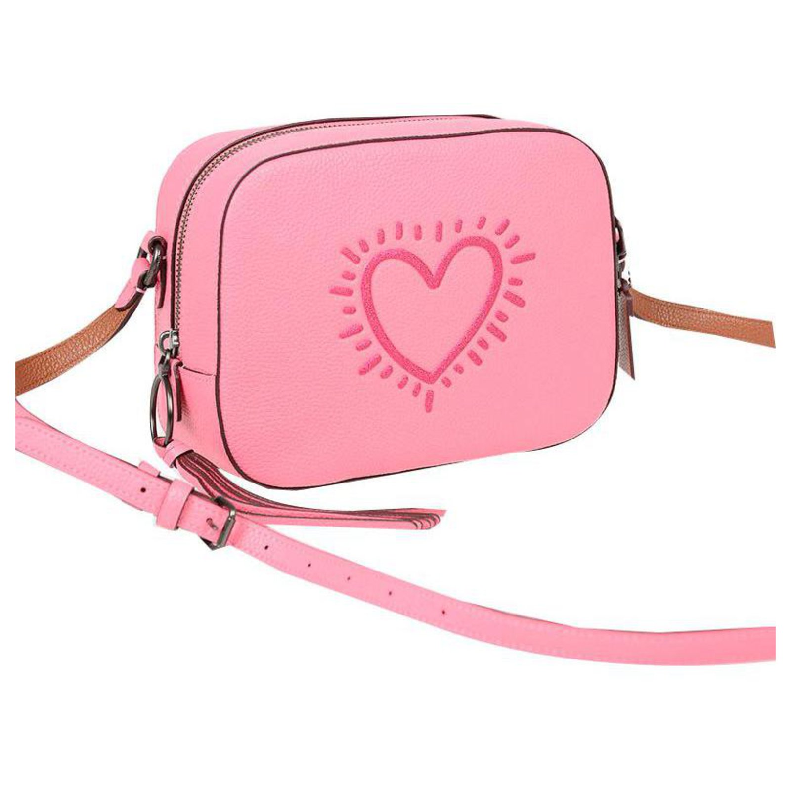 Coach heart embroidered shoulderbag new Pink Leather ref.140478
