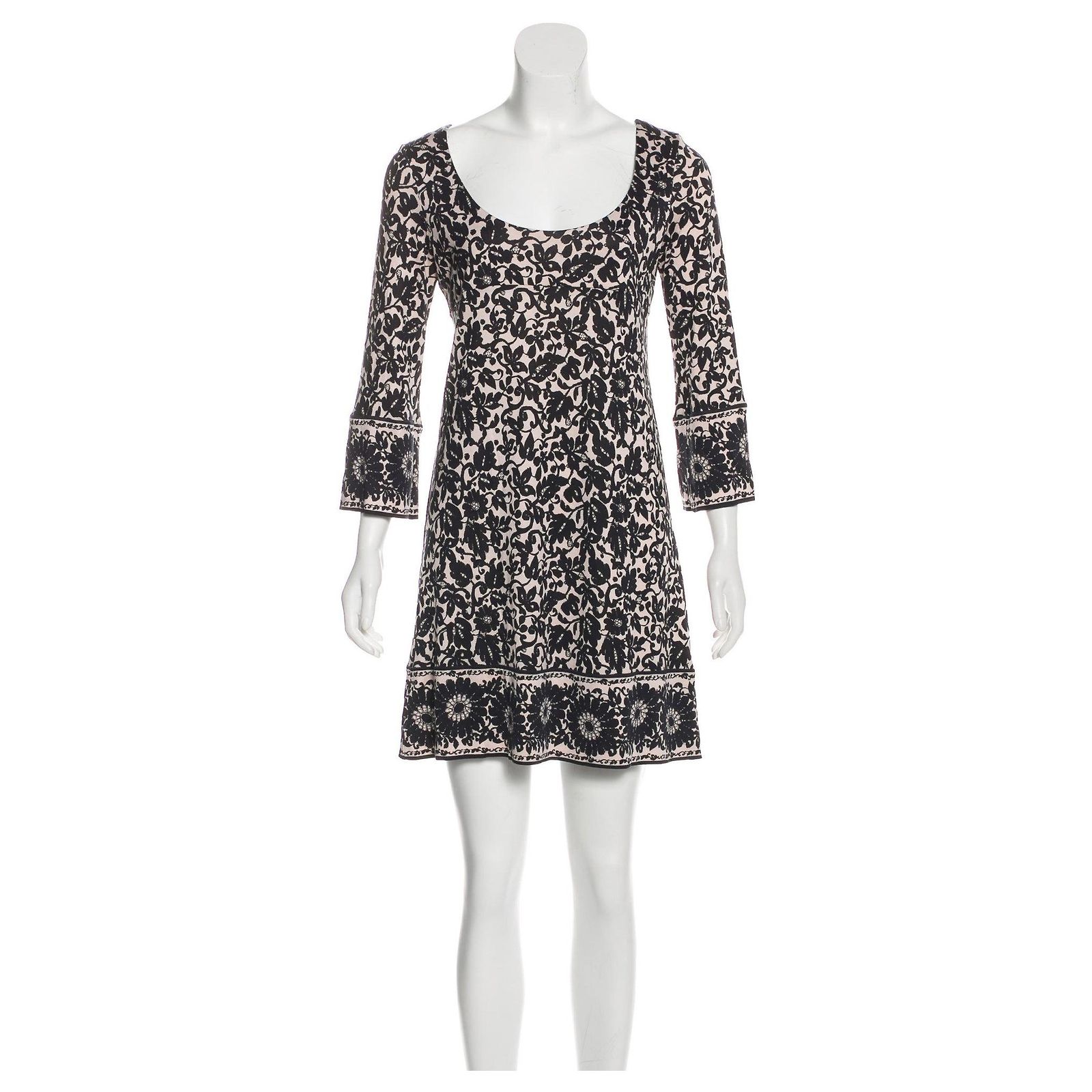 Robe Diane Von Furstenberg (DVF) - Taille 2 - Côte Genou - Couleur Ivoire - Neuf Sans étiquettes - Collection Défilé Rare