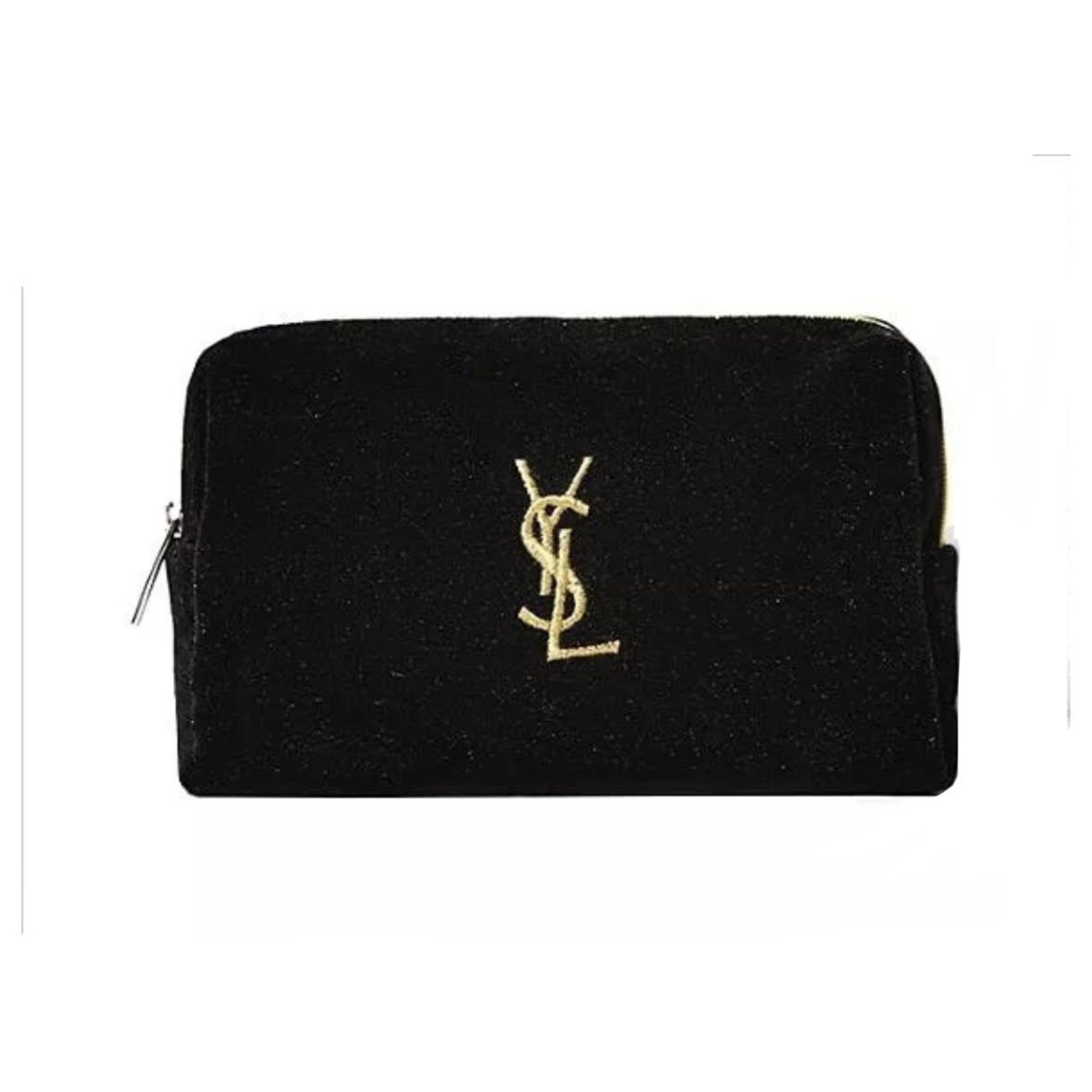 Yves Saint Laurent YSL Makeup Bag Pouch Black Velvet ref.140903 - Joli