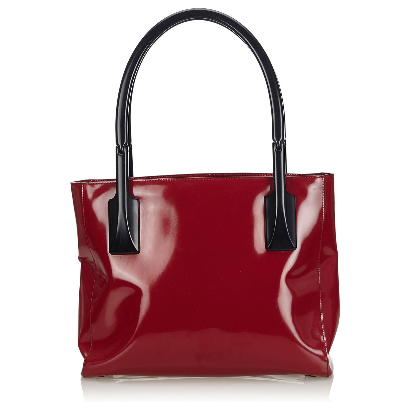 prada red and black handbag