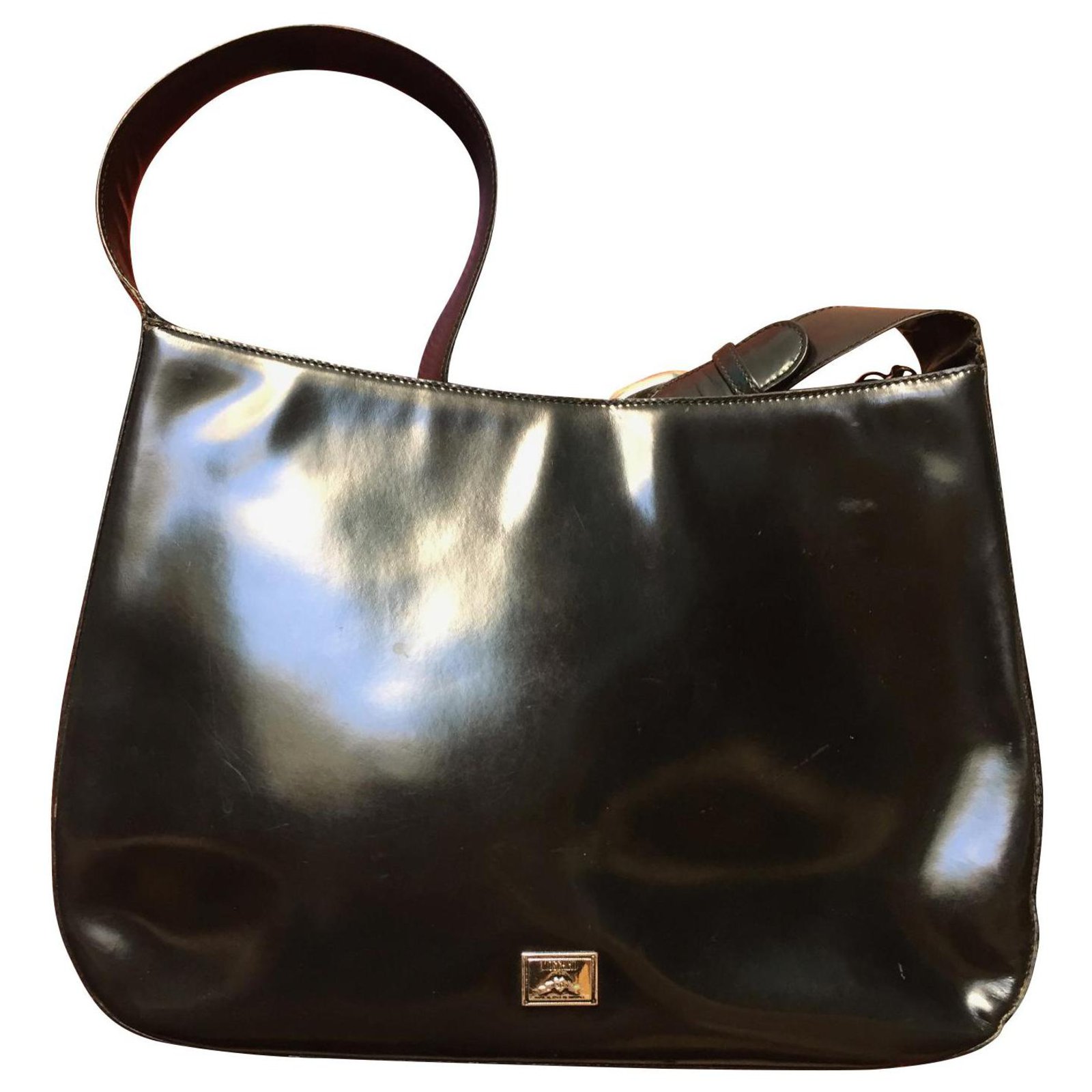 moschino black leather shoulder bag