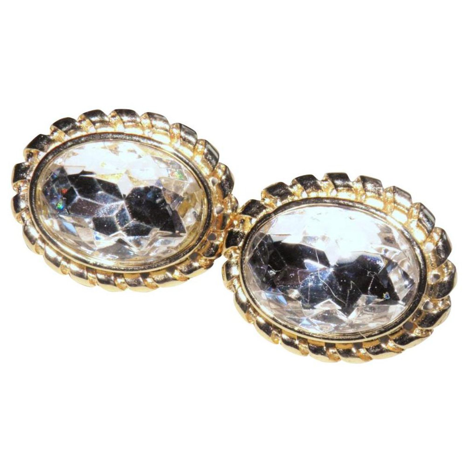 Givenchy Earrings Golden Metal Glass  - Joli Closet
