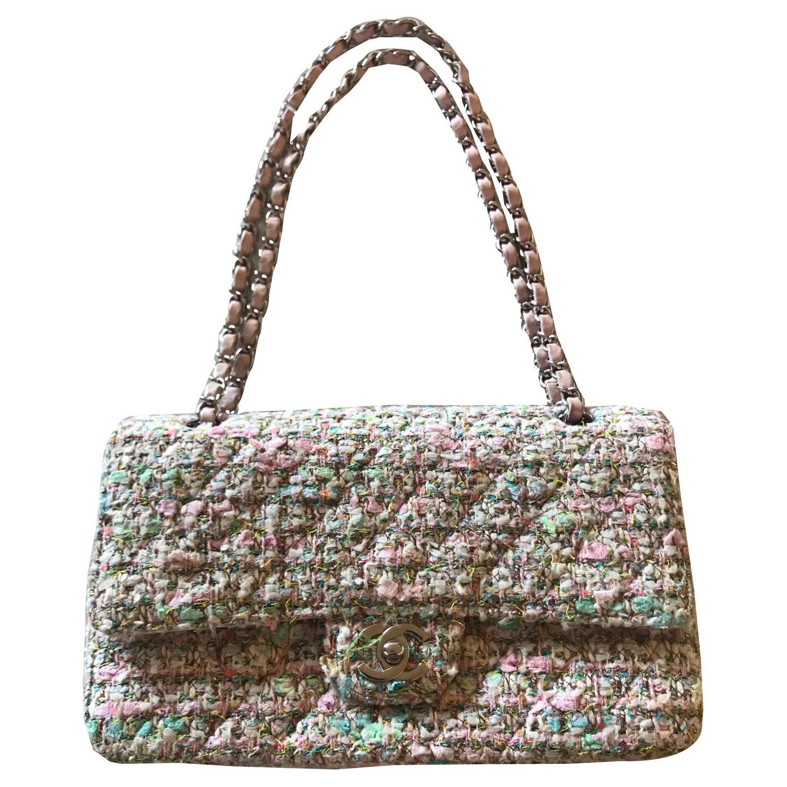 Timeless/classique tweed crossbody bag Chanel Pink in Tweed - 29898736