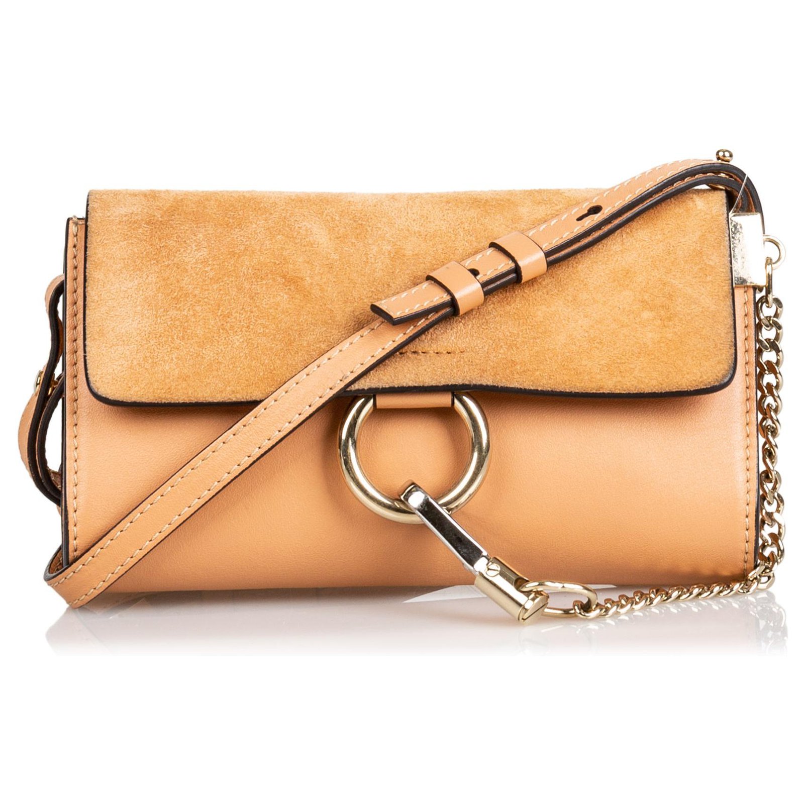 Chloe Chloe Brown Suede Faye Umhangetasche Handtaschen Schweden Leder Andere Braun Hellbraun Ref Joli Closet