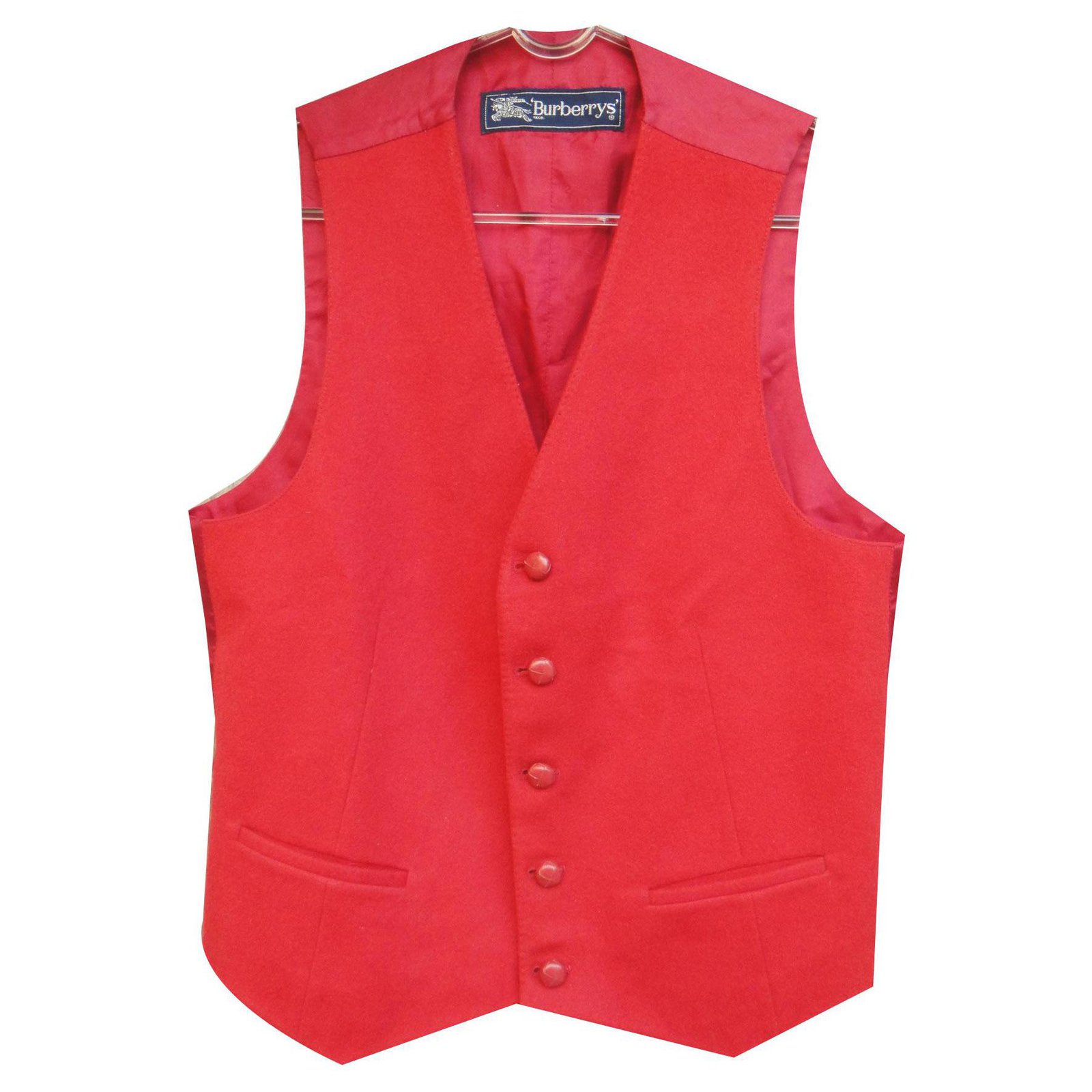 red Burberry waistcoat size S perfect condition Wool ref.141858 Joli Closet