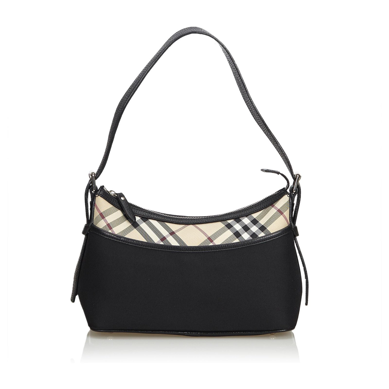 burberry black nova check handbag