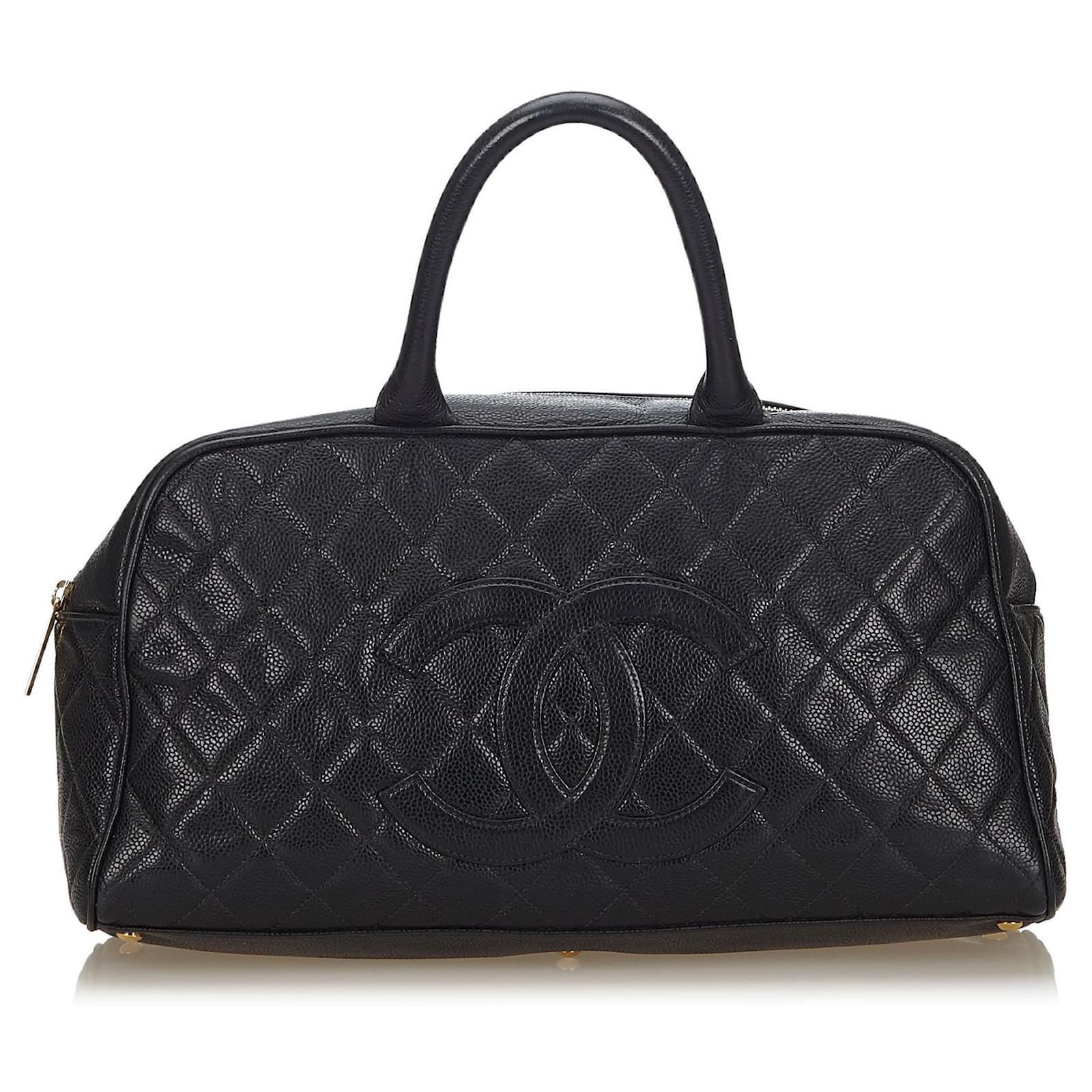 Sac Chanel Bowling Caviar Noir Cuir ref.141978 Joli Closet