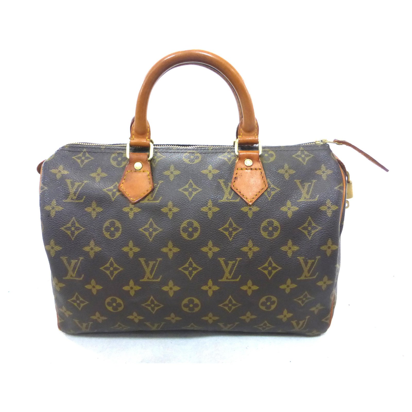 Louis Vuitton Speedy 30 Monogram Handbags Leather Brown ref.142034 - Joli Closet