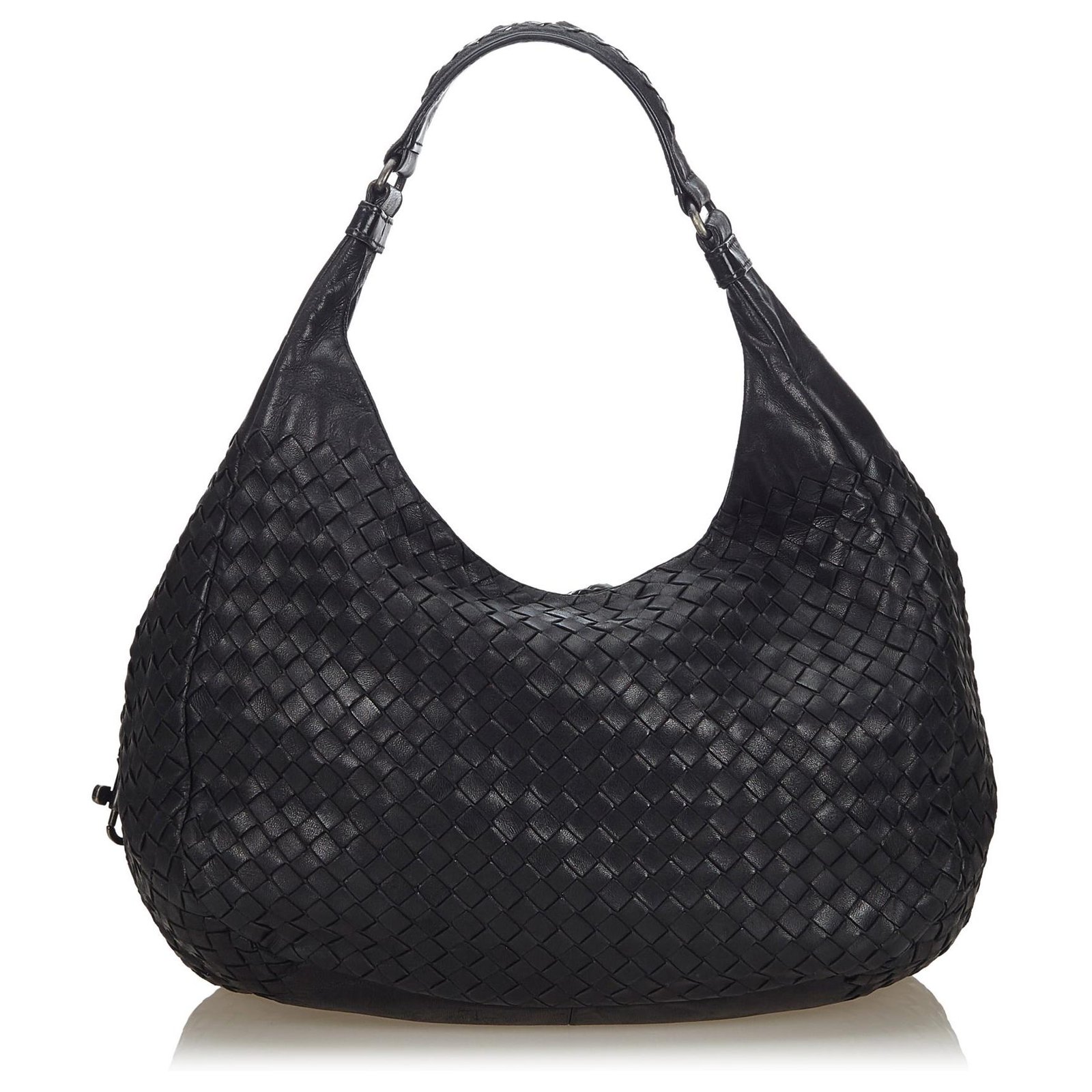 Bottega Veneta Black Intrecciato Campana Hobo Bag Leather ref.142594 ...