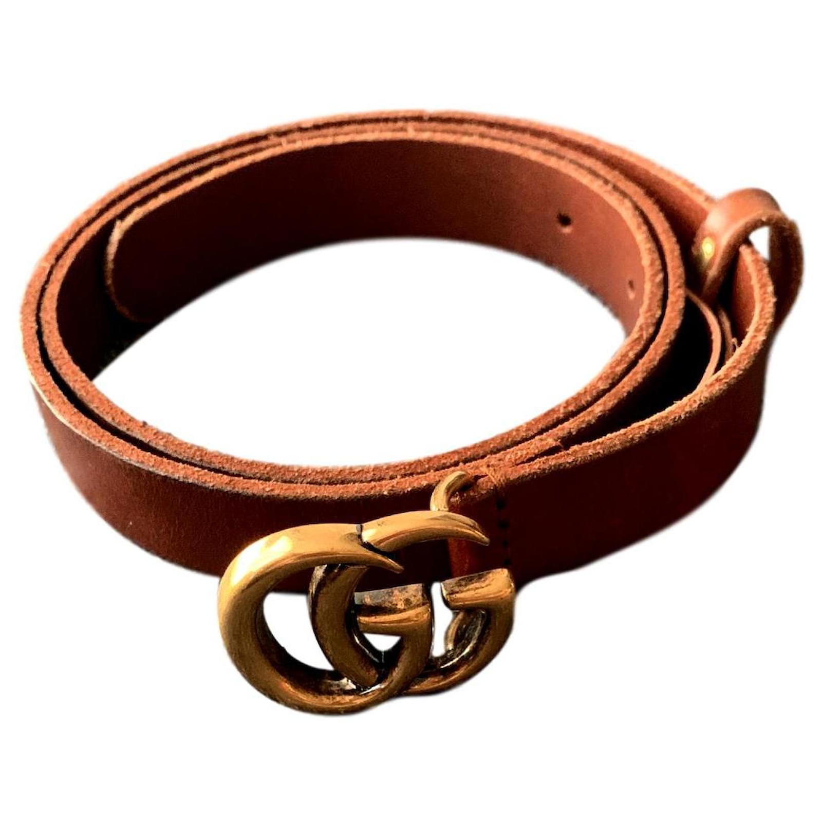 Gucci G Buckle Belt Brown Leather ref.142740 Joli Closet