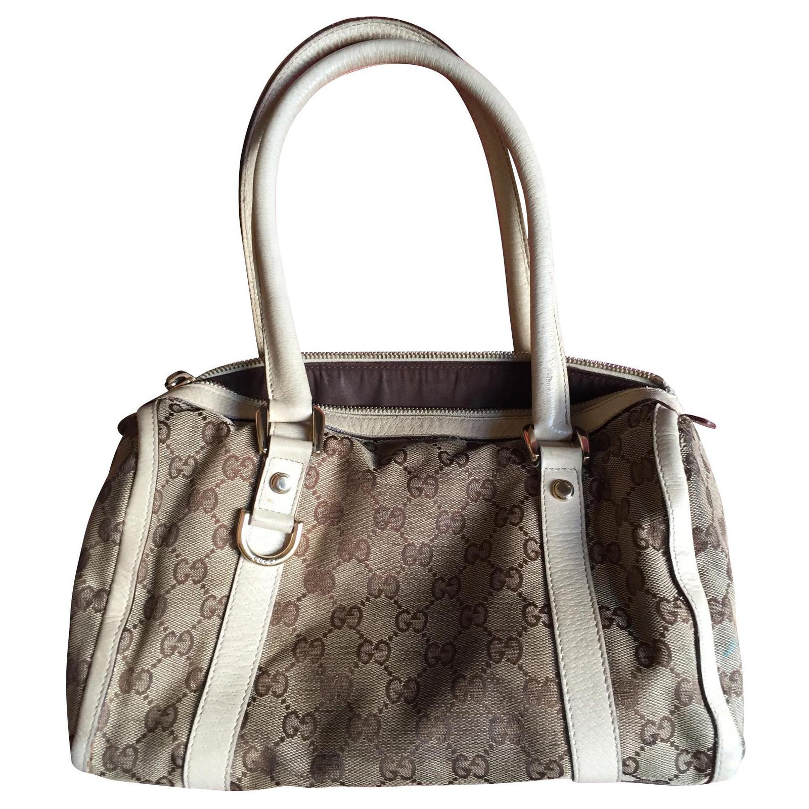 Boston cloth handbag Gucci Beige in Cloth - 20929304