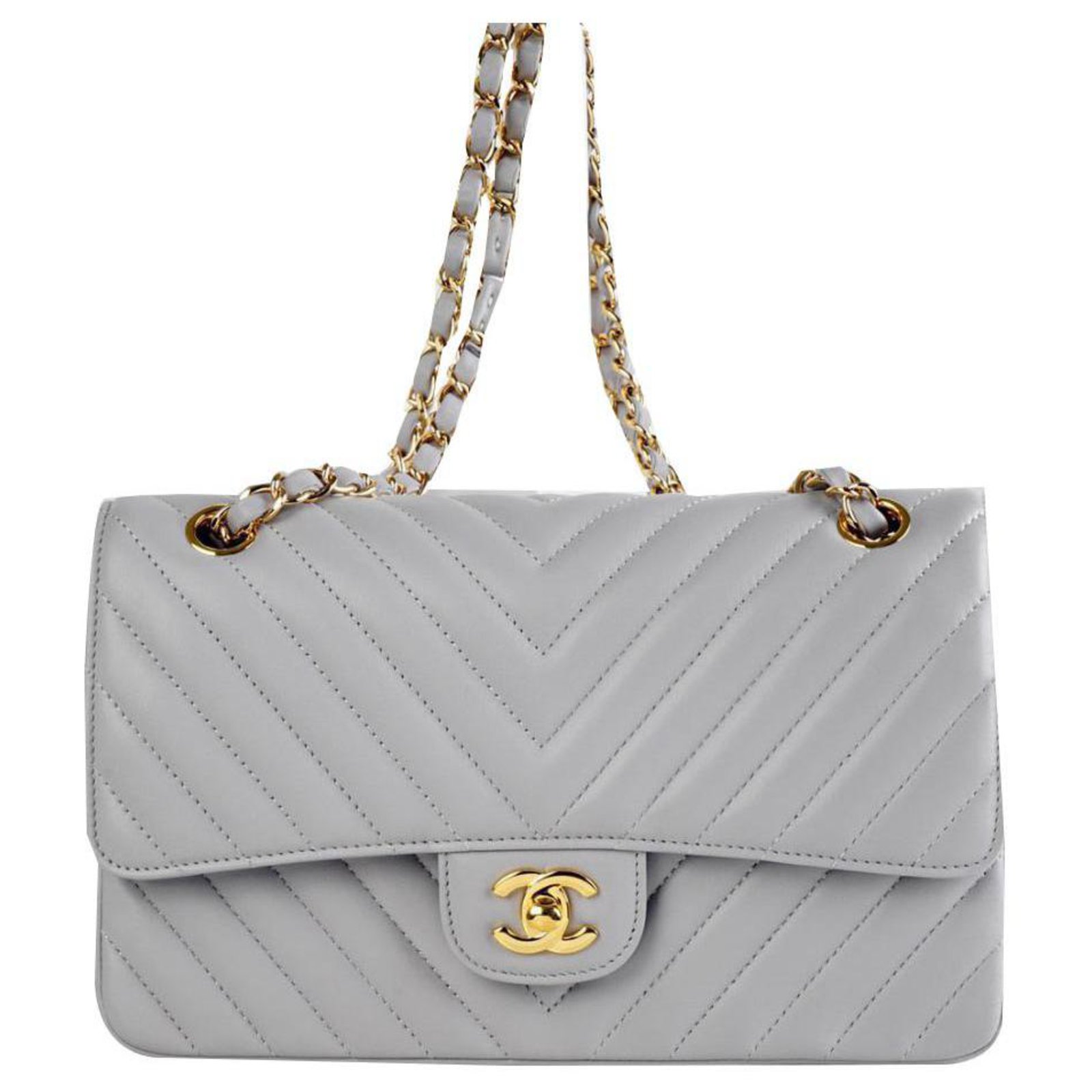 Chanel Chevron Surpique Medium Flap Bag