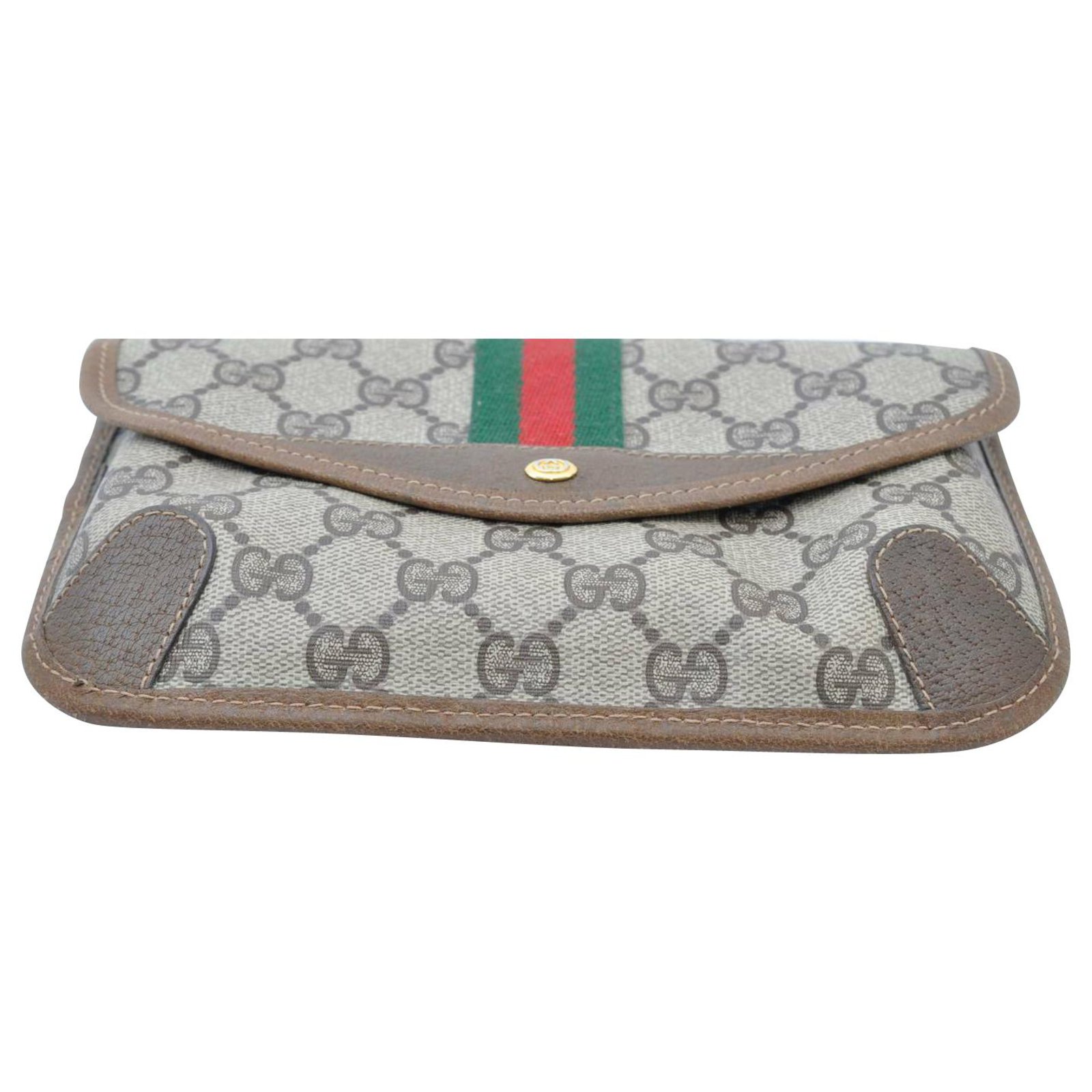 Gucci Sherry Line GG Clutch Bag Brown Cloth ref.143269 - Joli Closet