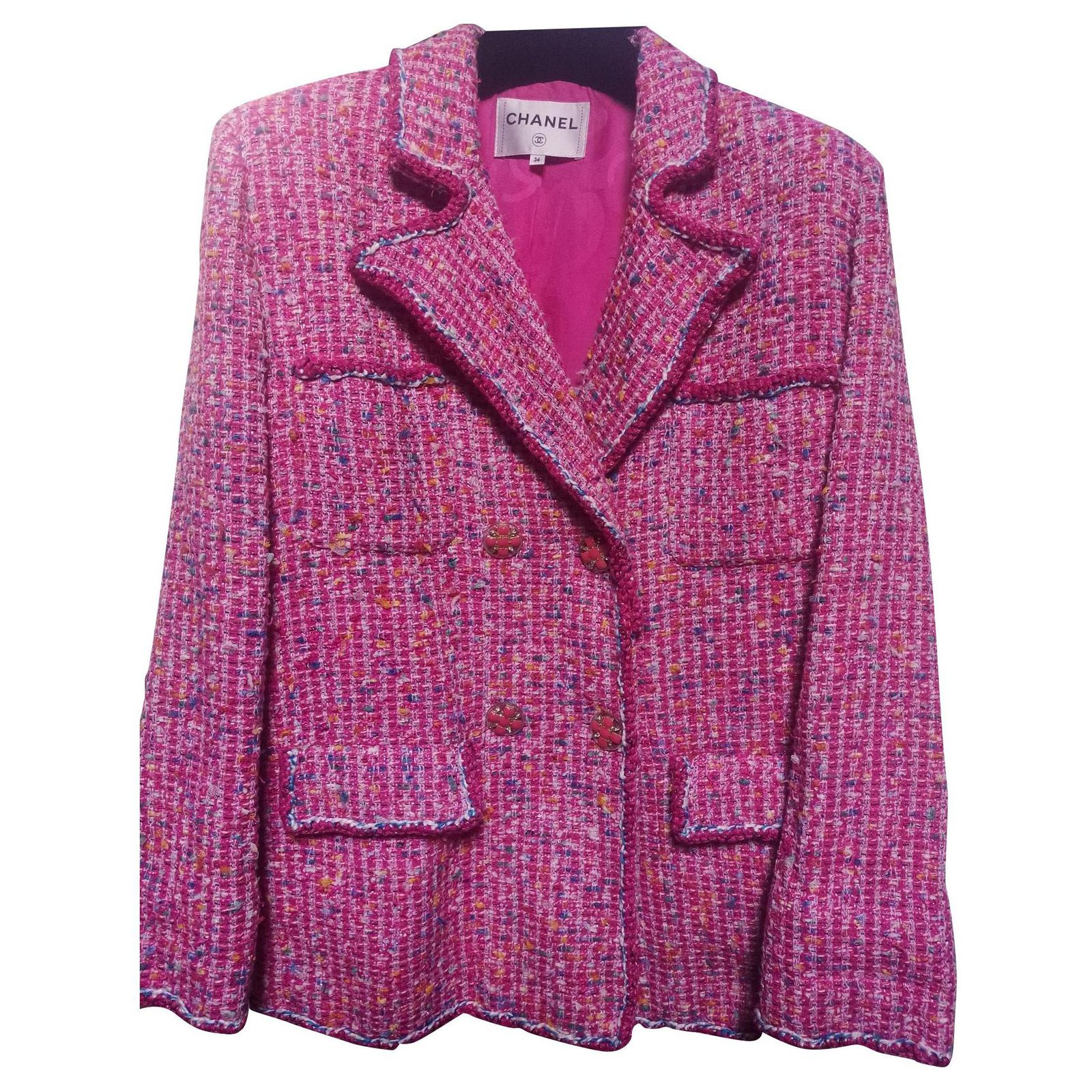 Chanel 2019 spring summer Pink blue Silk Cotton ref.143392 - Joli Closet