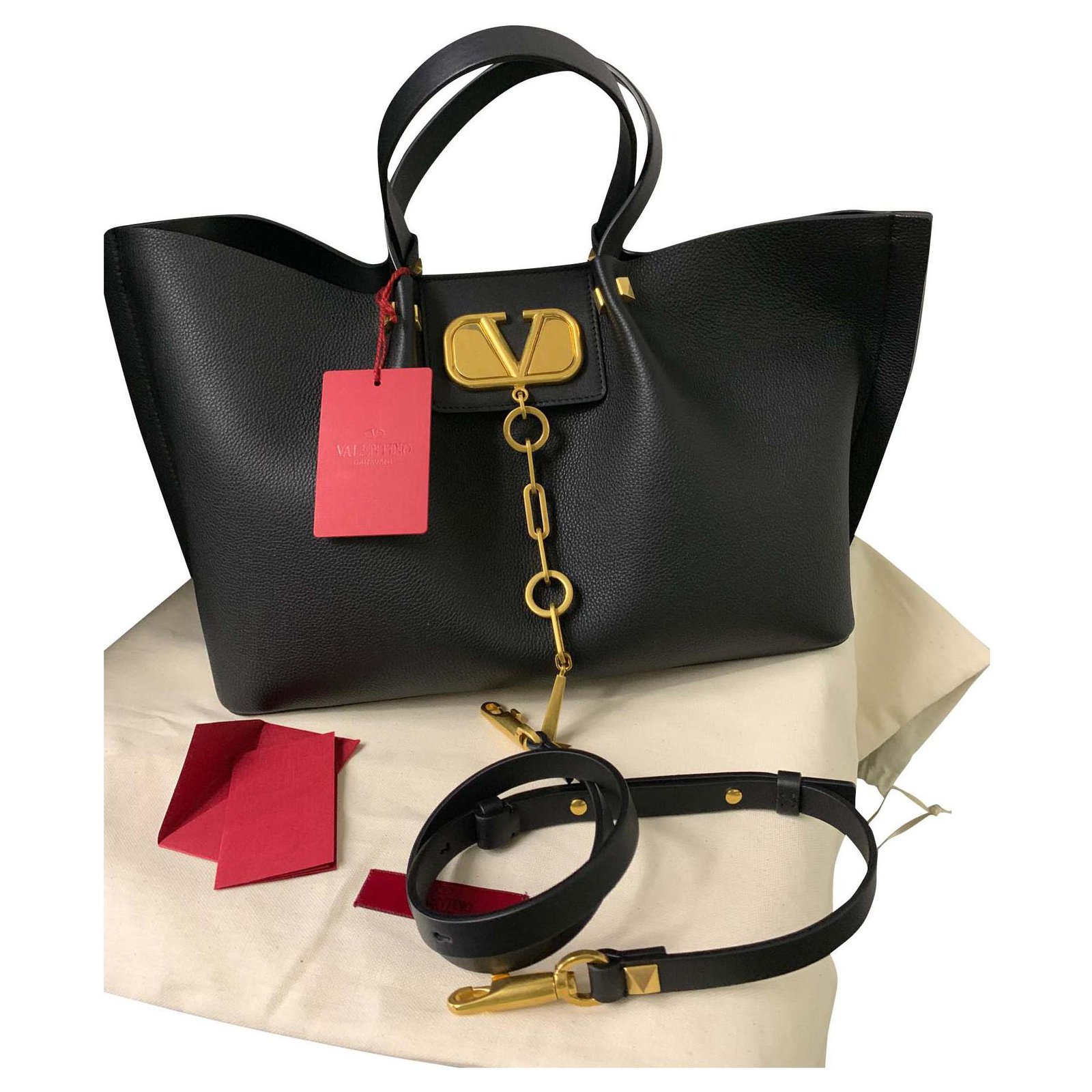 Valentino, Bags, Valentino Vlogo Grainy Leather Shoulder Bag