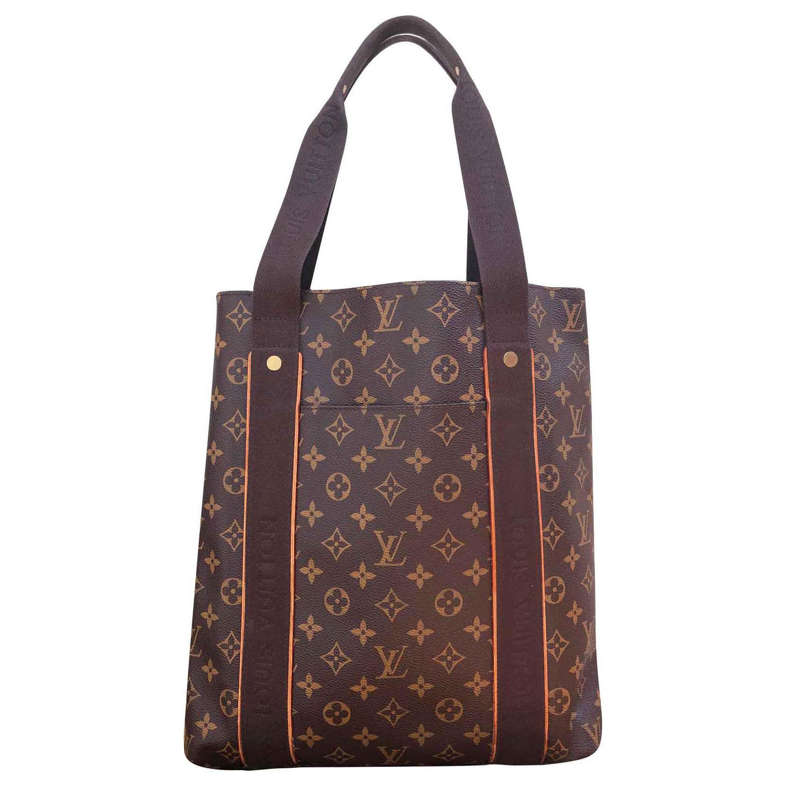 Louis Vuitton shopping bag Beaubourg Brown Synthetic ref.143561