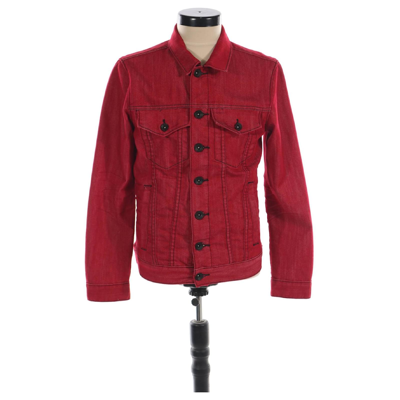 Guess Jackets Red Cotton Polyester ref.143743 Joli Closet