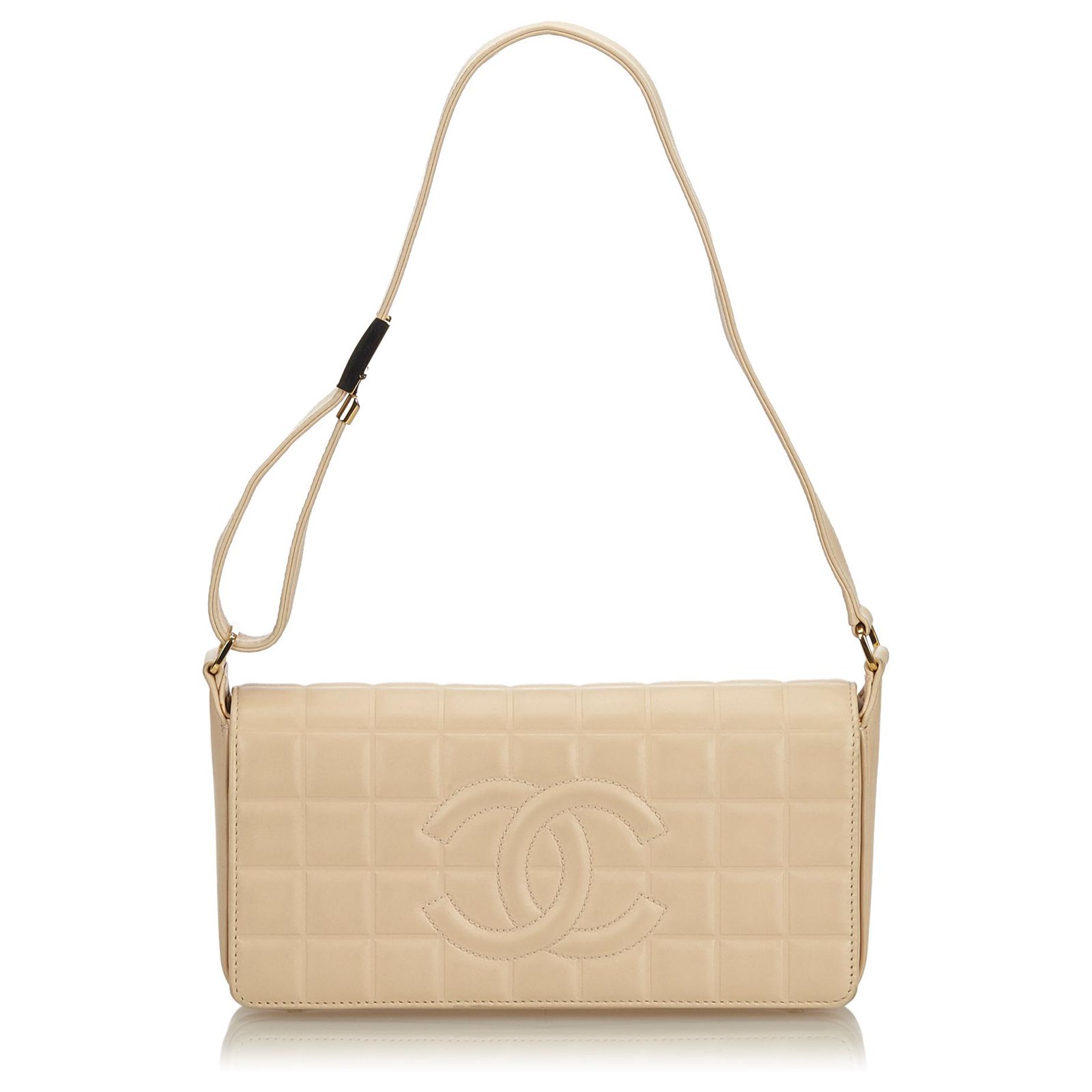 Chanel Brown Leather Chocolate Bar Shoulder Bag