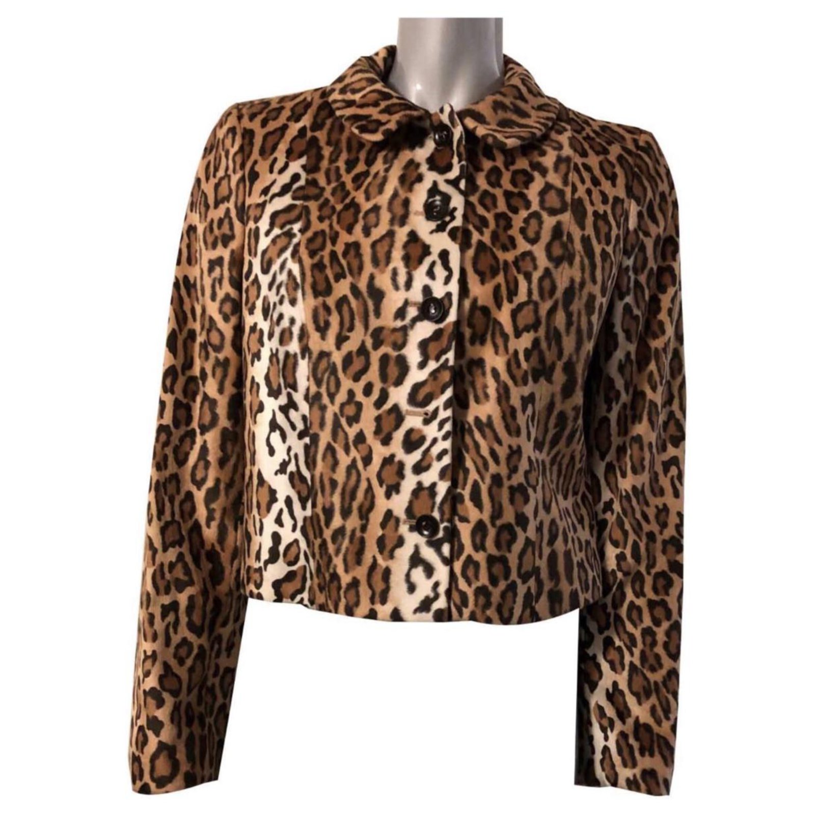 Moschino Cheap And Chic Leopard print Jacket Brown Rayon  - Joli  Closet