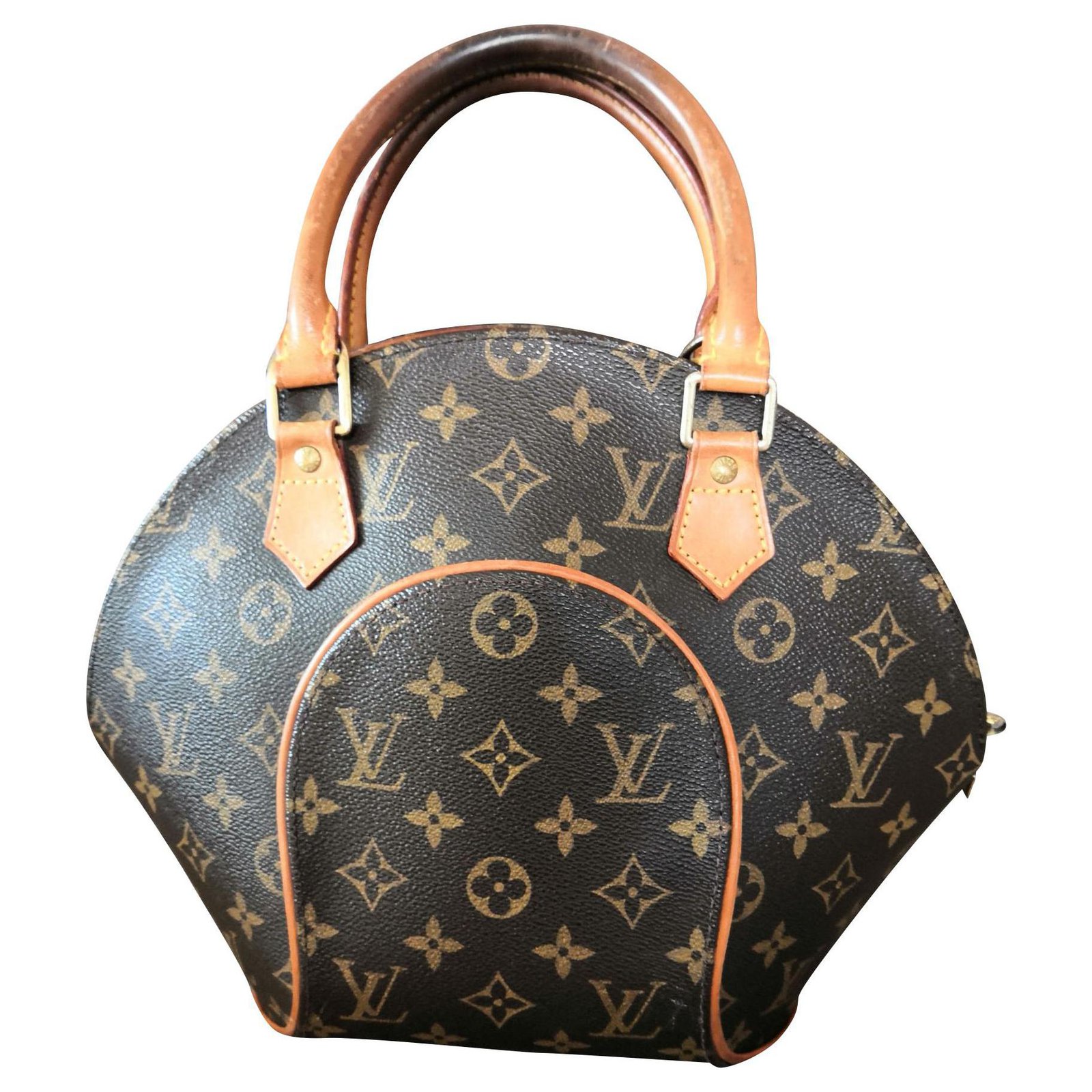 Beautiful Louis Vuitton Ellipse bag Light brown Dark brown Leather Cloth  ref.144032 - Joli Closet