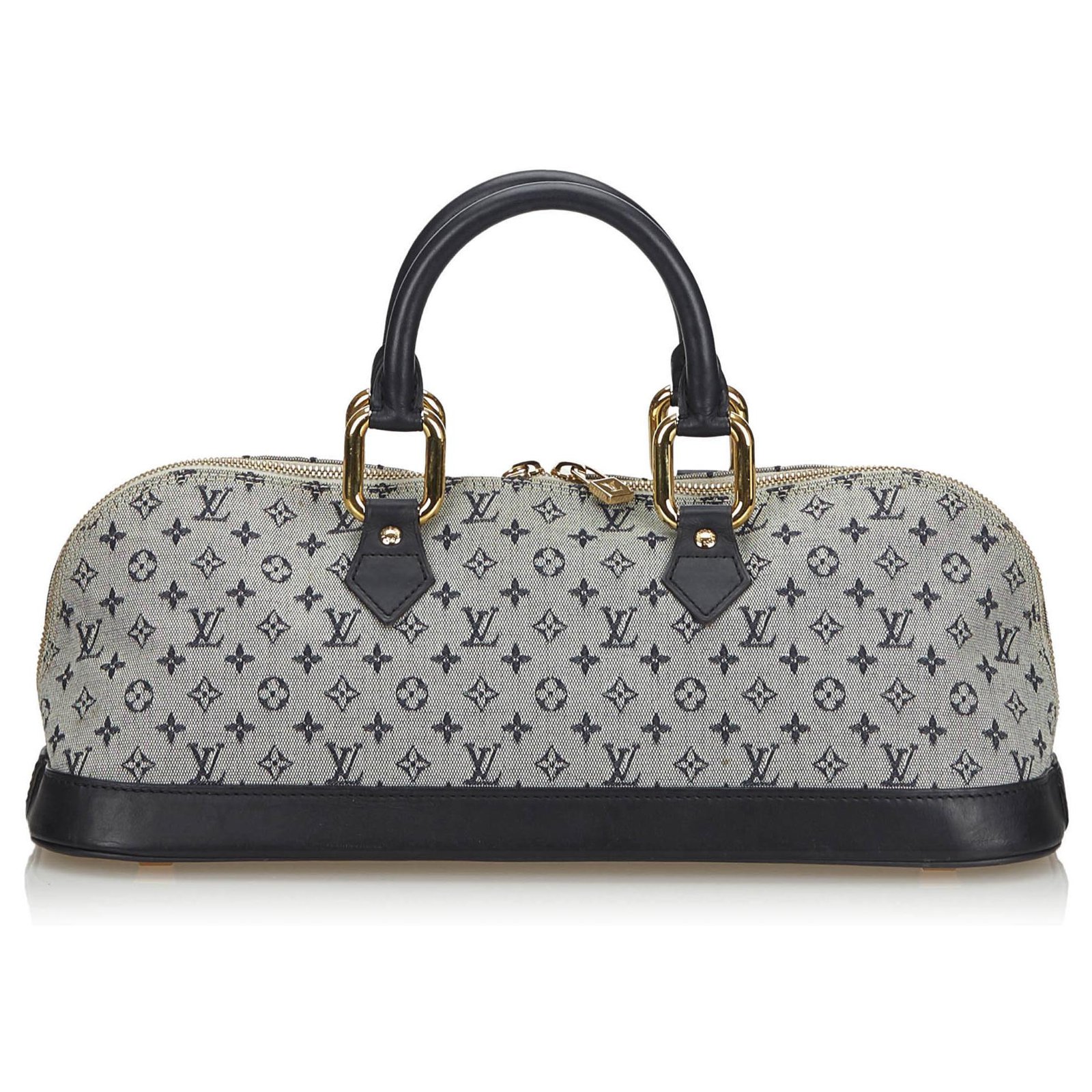 Louis Vuitton, Bags, Louis Vuitton Navy Blue Monogram Mini Lin Alma  Horizontal Bag